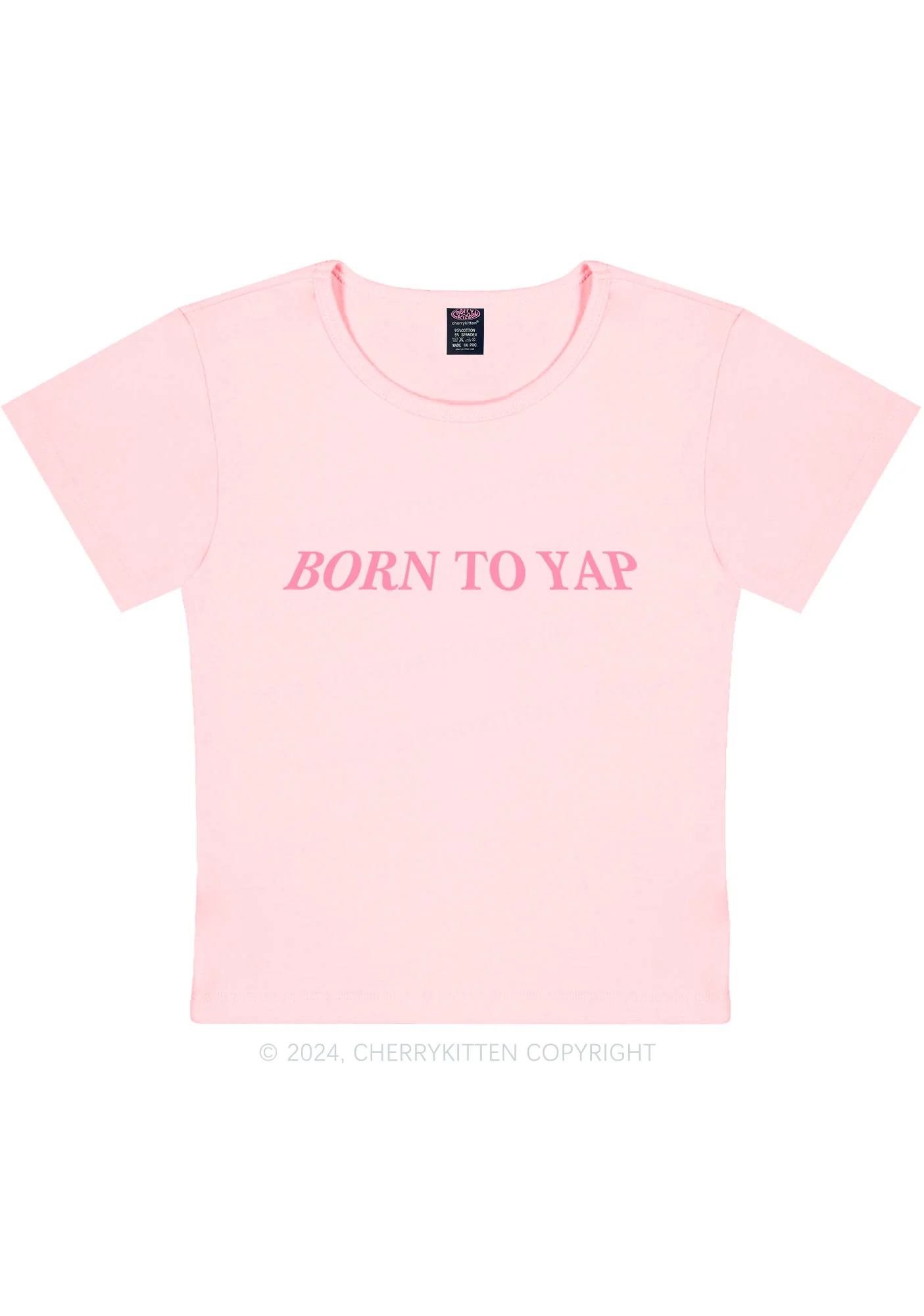 Born To Yap Y2K Baby Tee Cherrykitten - Image 10