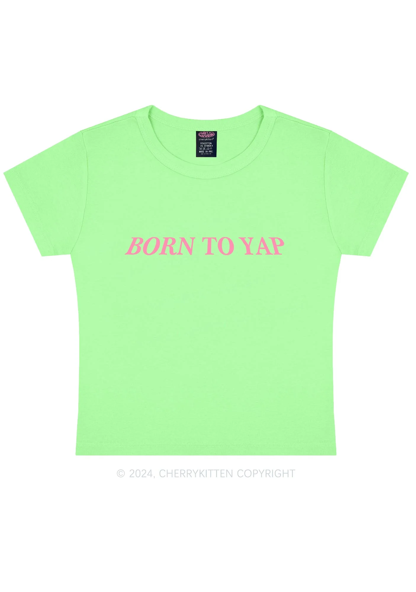 Born To Yap Y2K Baby Tee Cherrykitten - Image 11