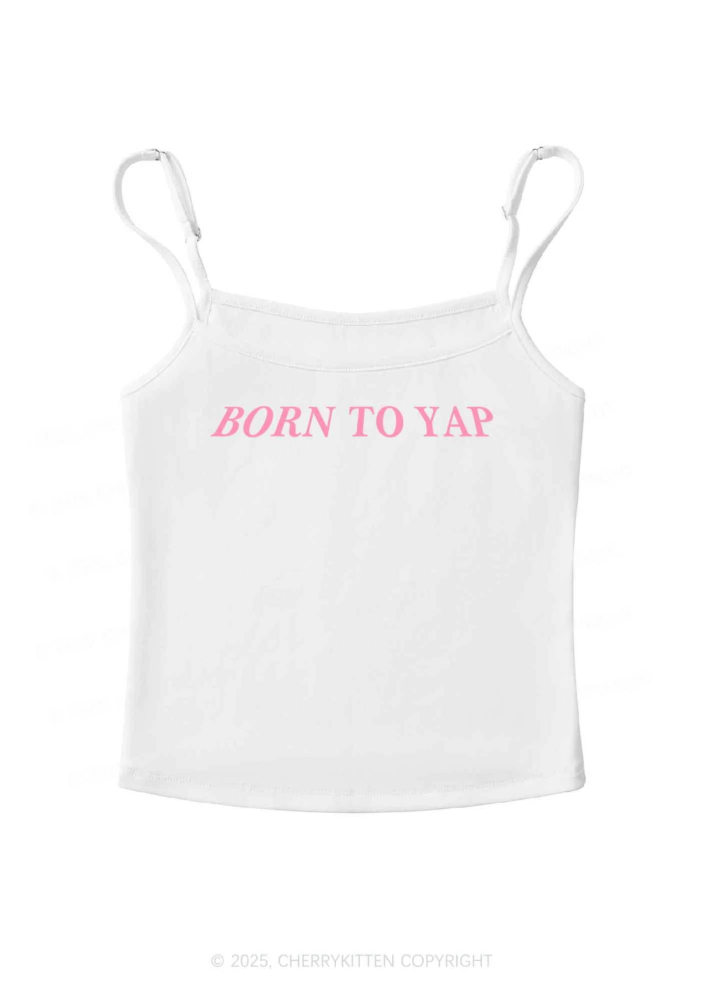Born To Yap Y2K Spaghetti Strap Cami Cherrykitten - Image 3