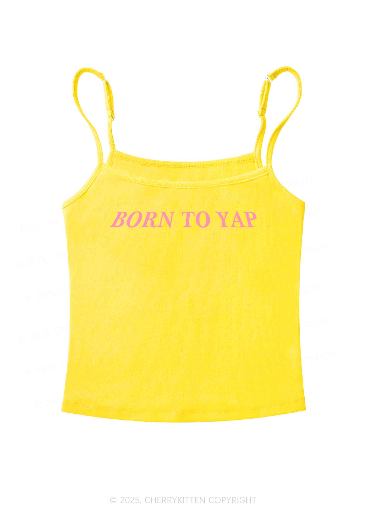 Born To Yap Y2K Spaghetti Strap Cami Cherrykitten - Image 7