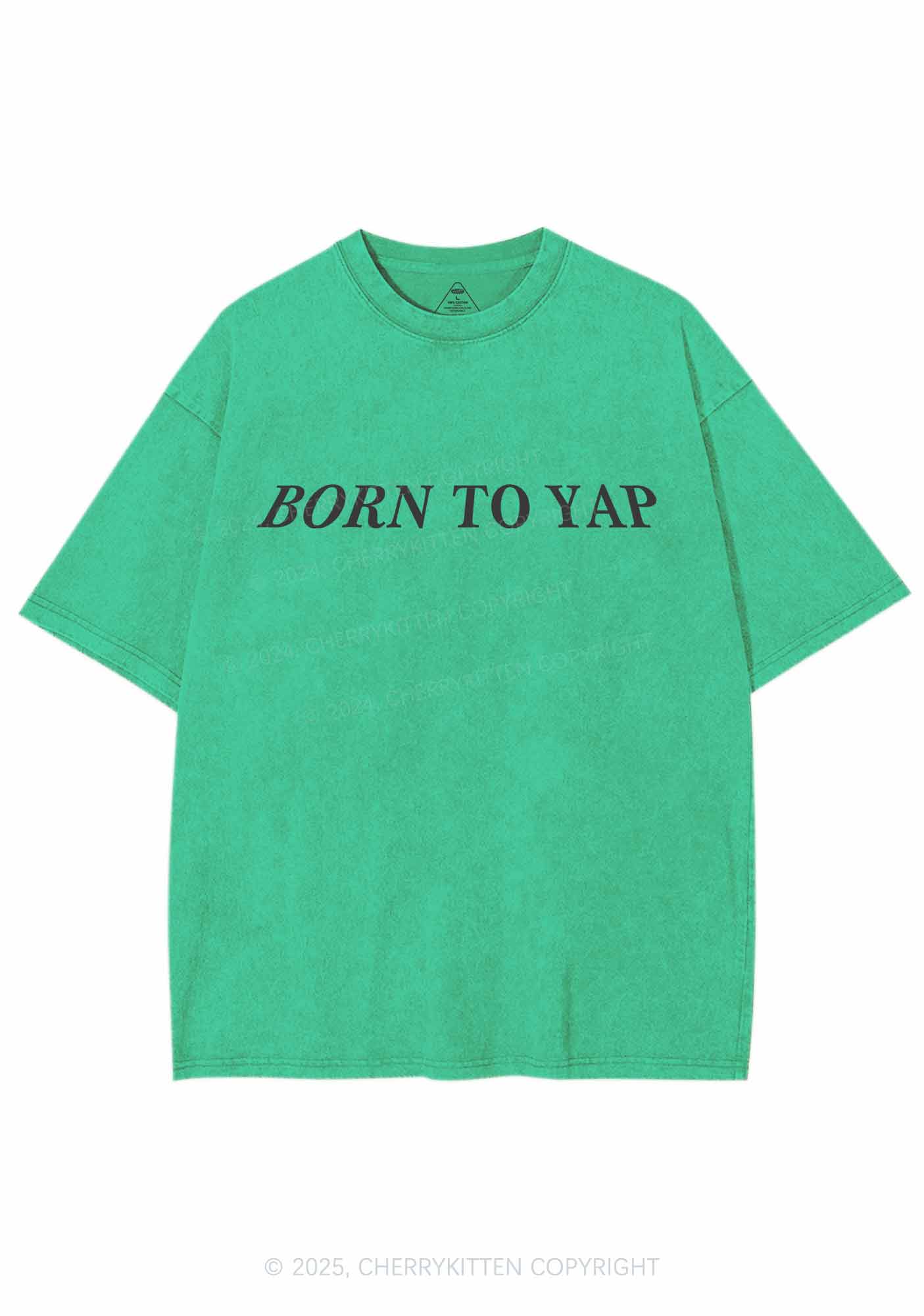 Born To Yap Y2K Washed Tee Cherrykitten - Image 8