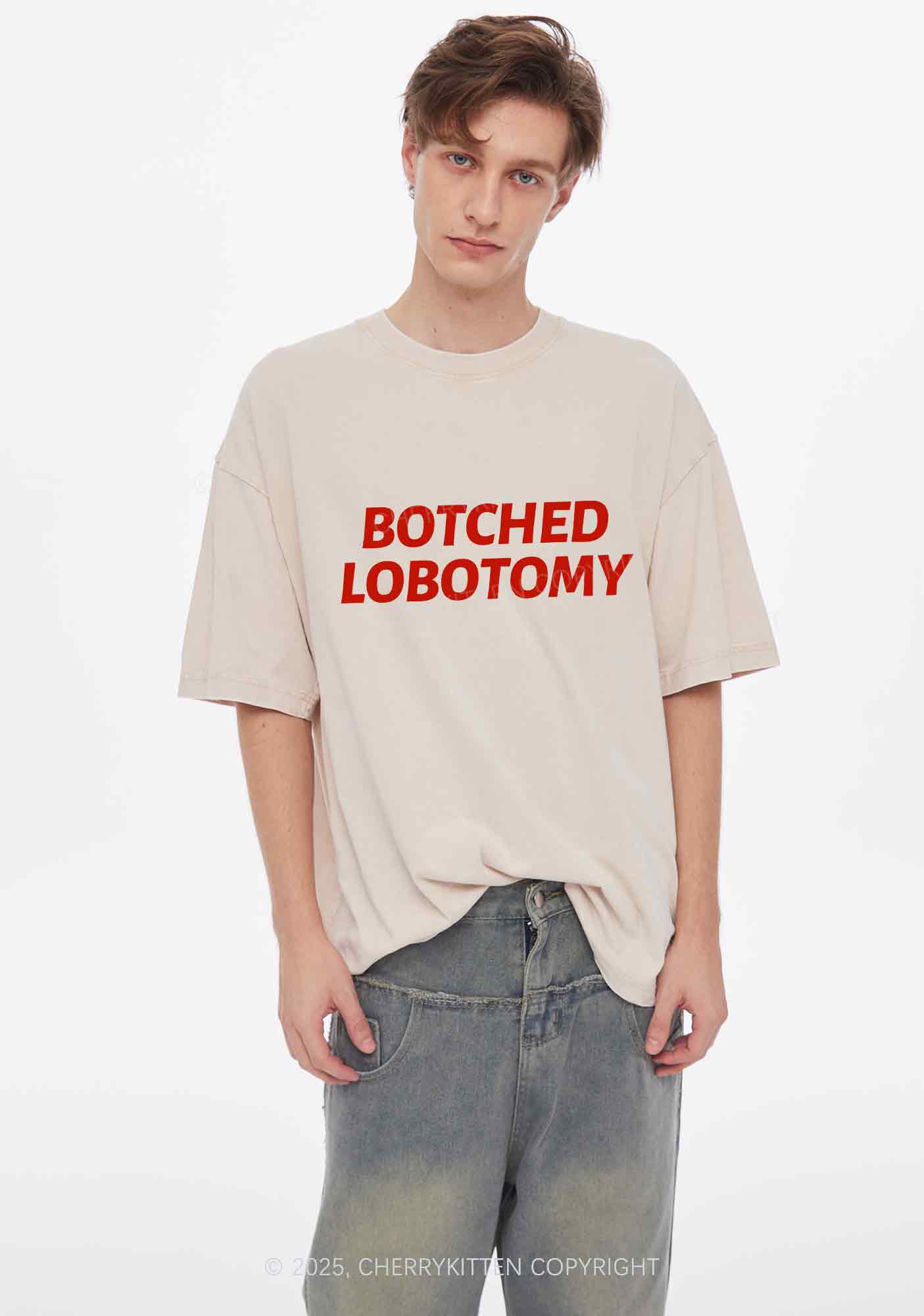 Botched Lobotomy Y2K Shirts Washed Tee Cherrykitten - Image 2