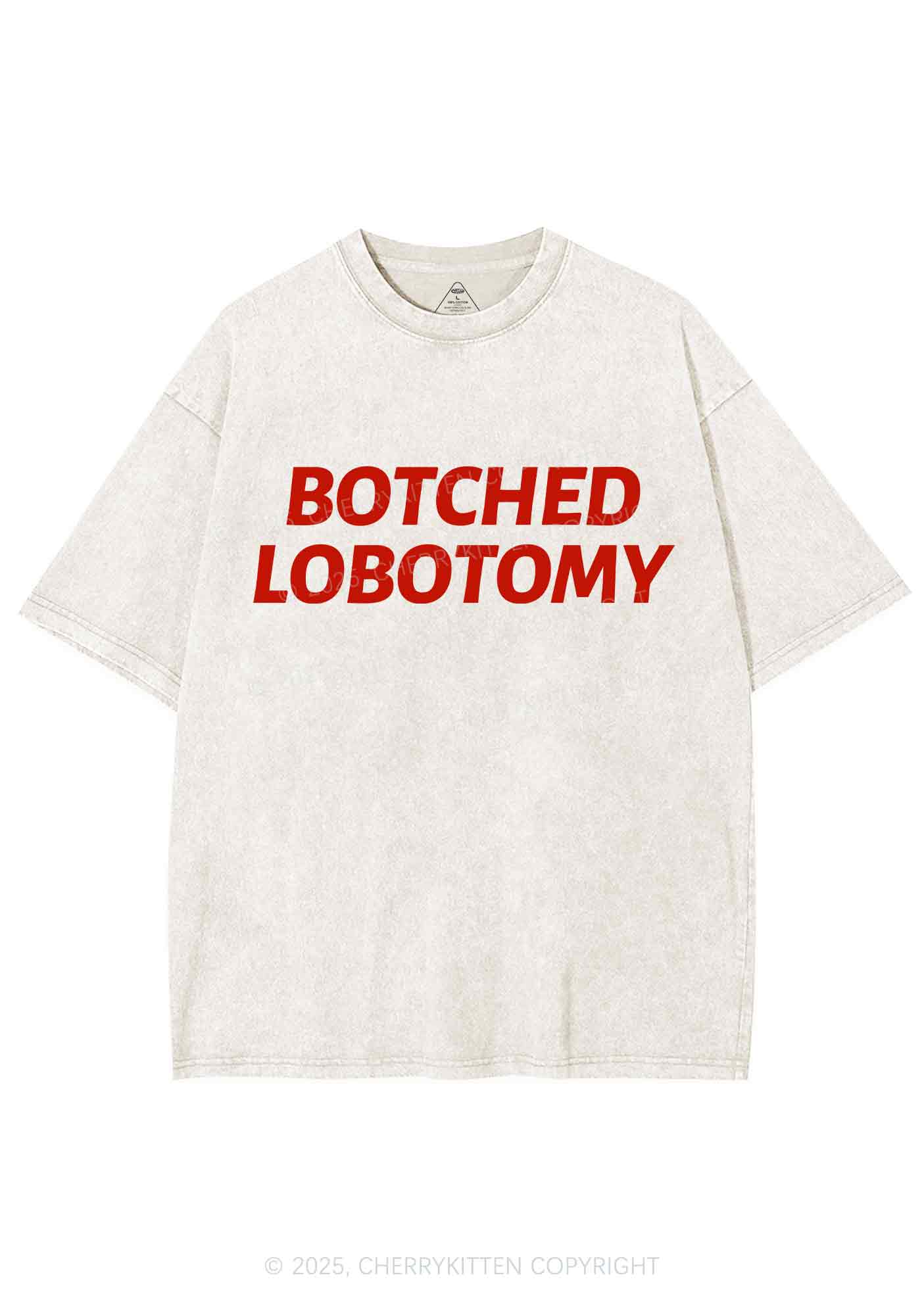 Botched Lobotomy Y2K Shirts Washed Tee Cherrykitten - Image 4