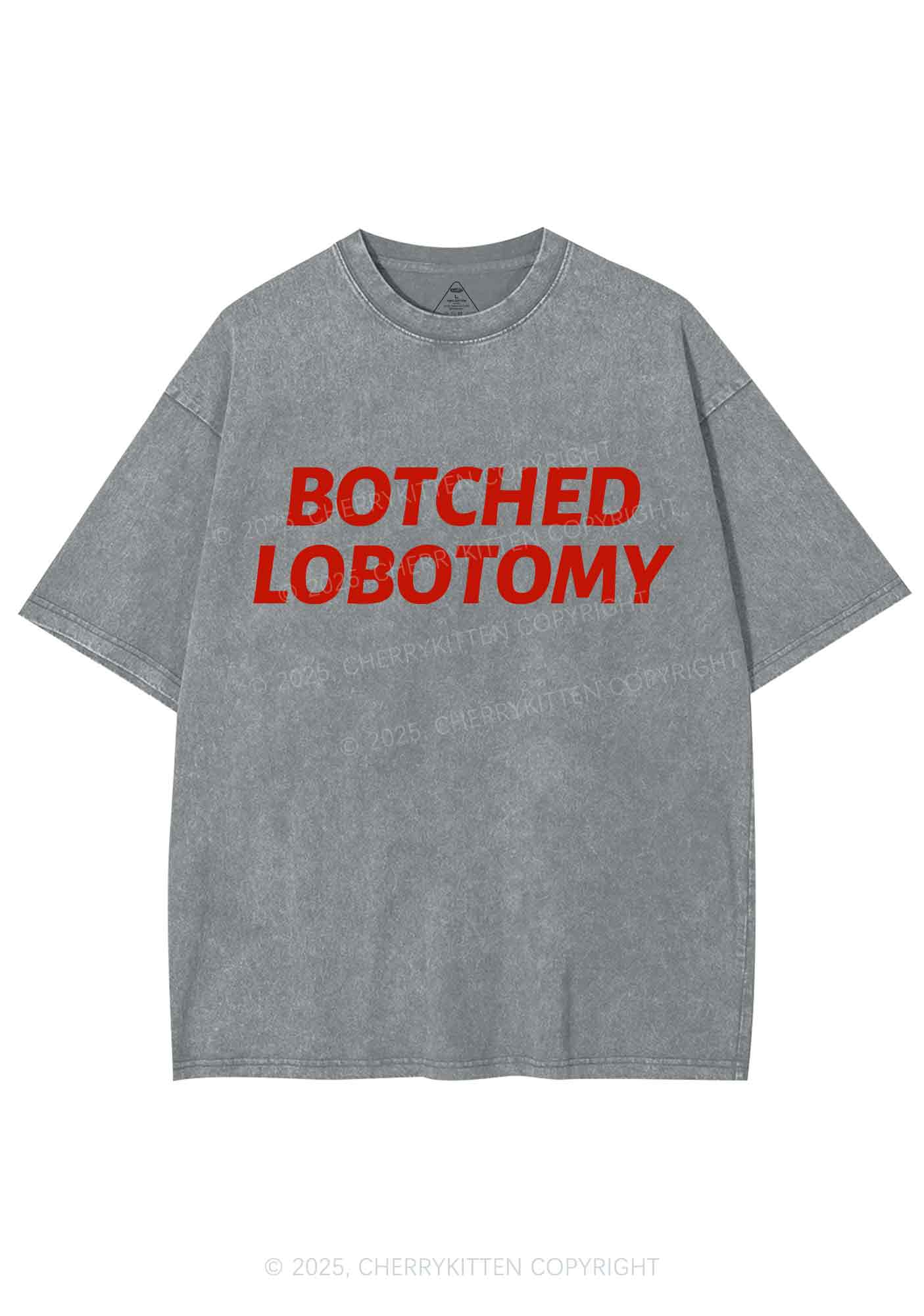 Botched Lobotomy Y2K Shirts Washed Tee Cherrykitten - Image 7