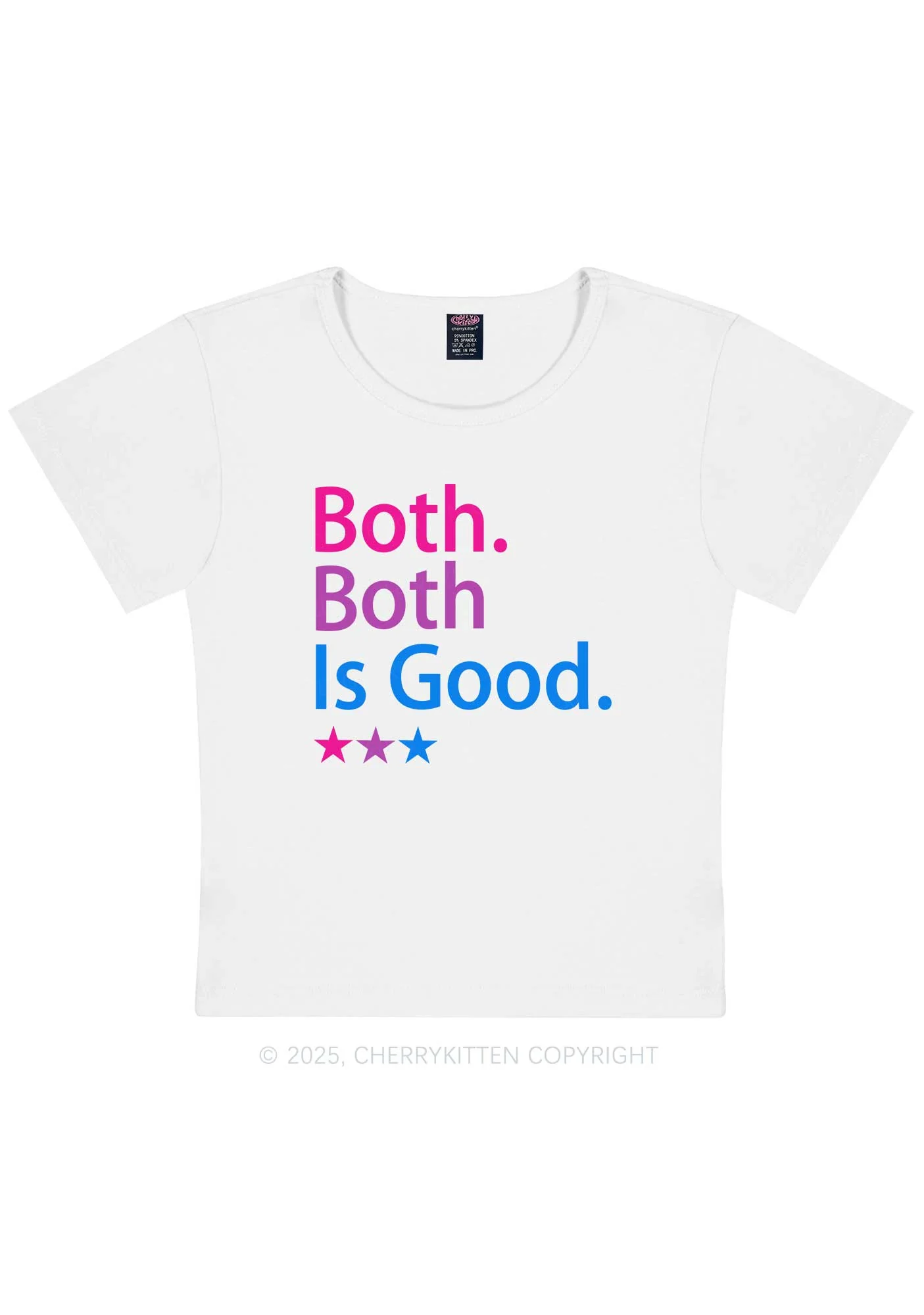 Both Is Good Pride Y2K Baby Tee Cherrykitten - Image 4