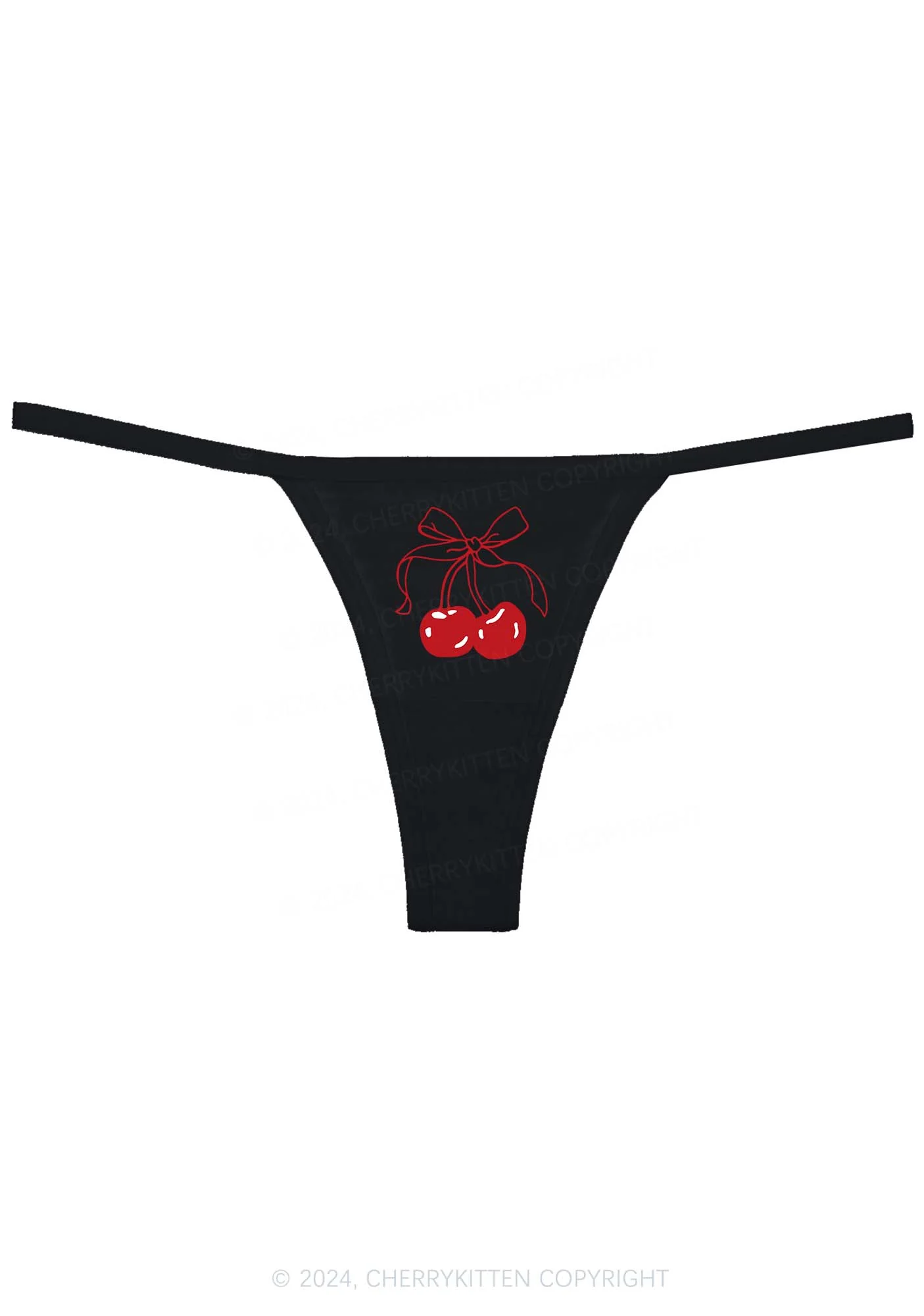 Bow Cherry Y2K Flat String Thong Cherrykitten - Image 4