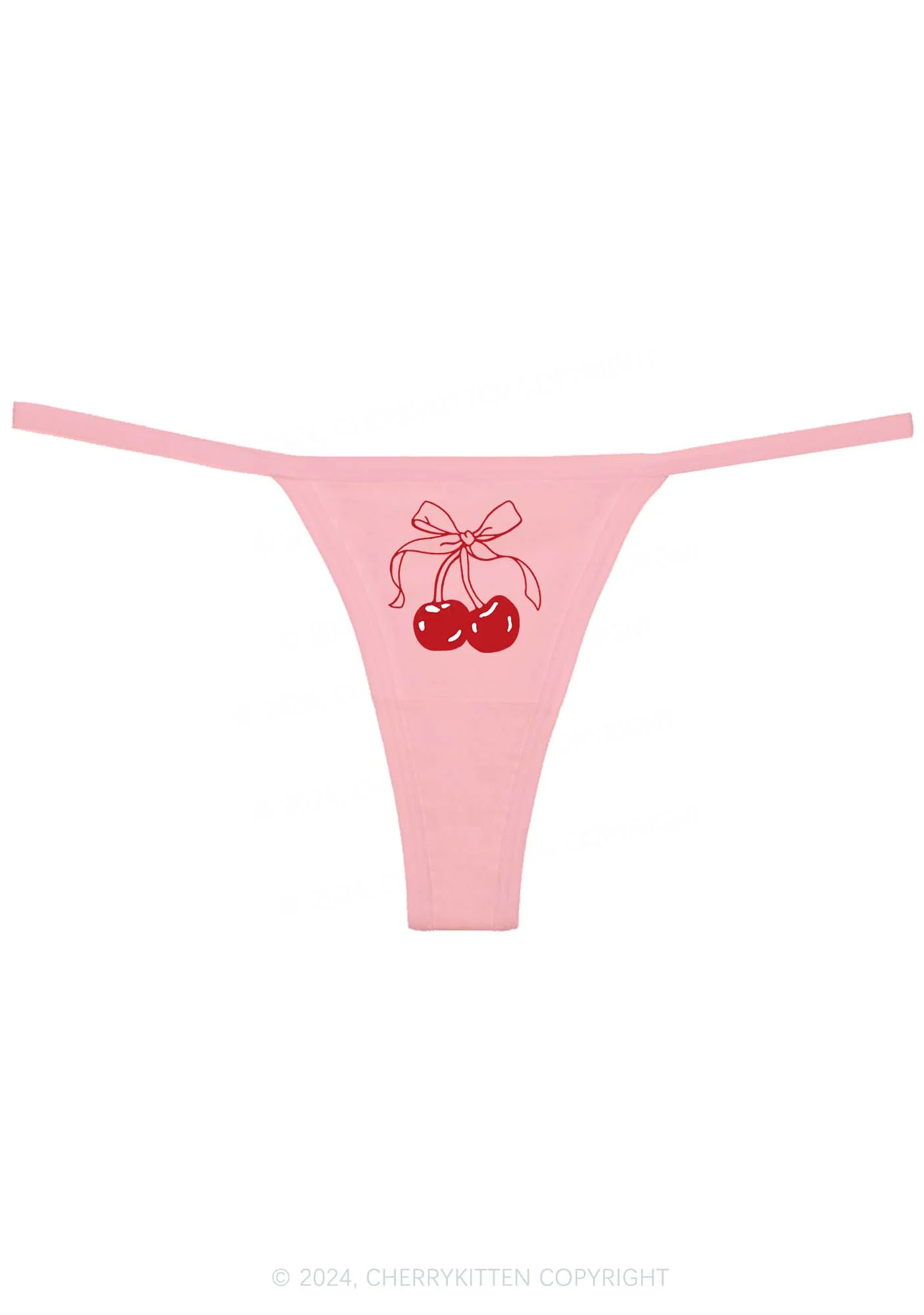 Bow Cherry Y2K Flat String Thong Cherrykitten - Image 5