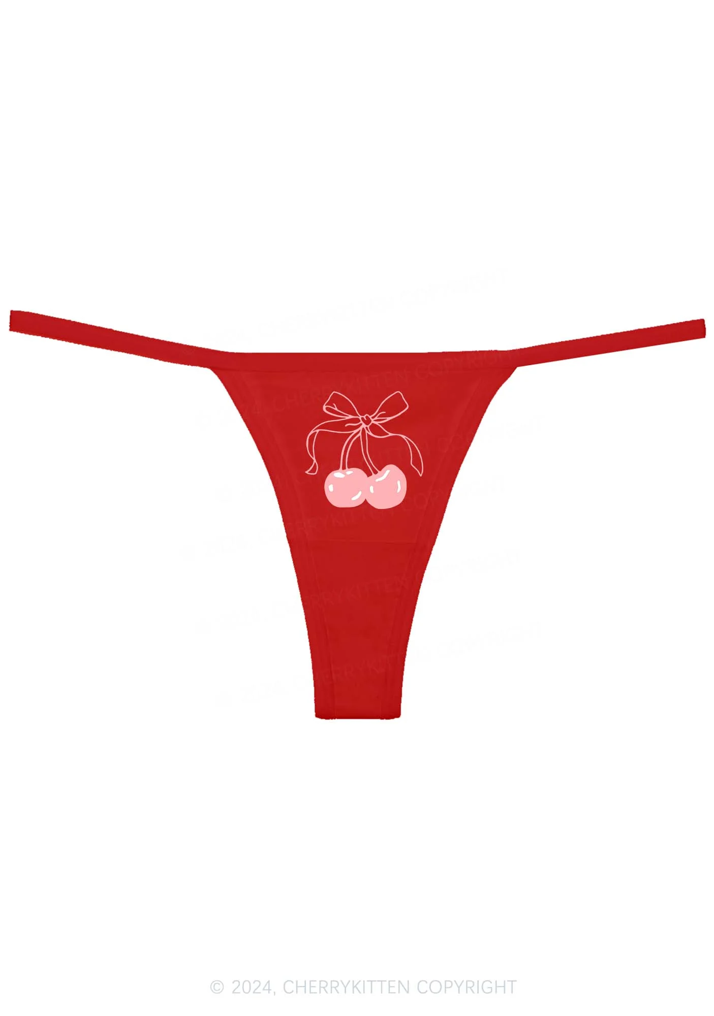 Bow Cherry Y2K Flat String Thong Cherrykitten - Image 7