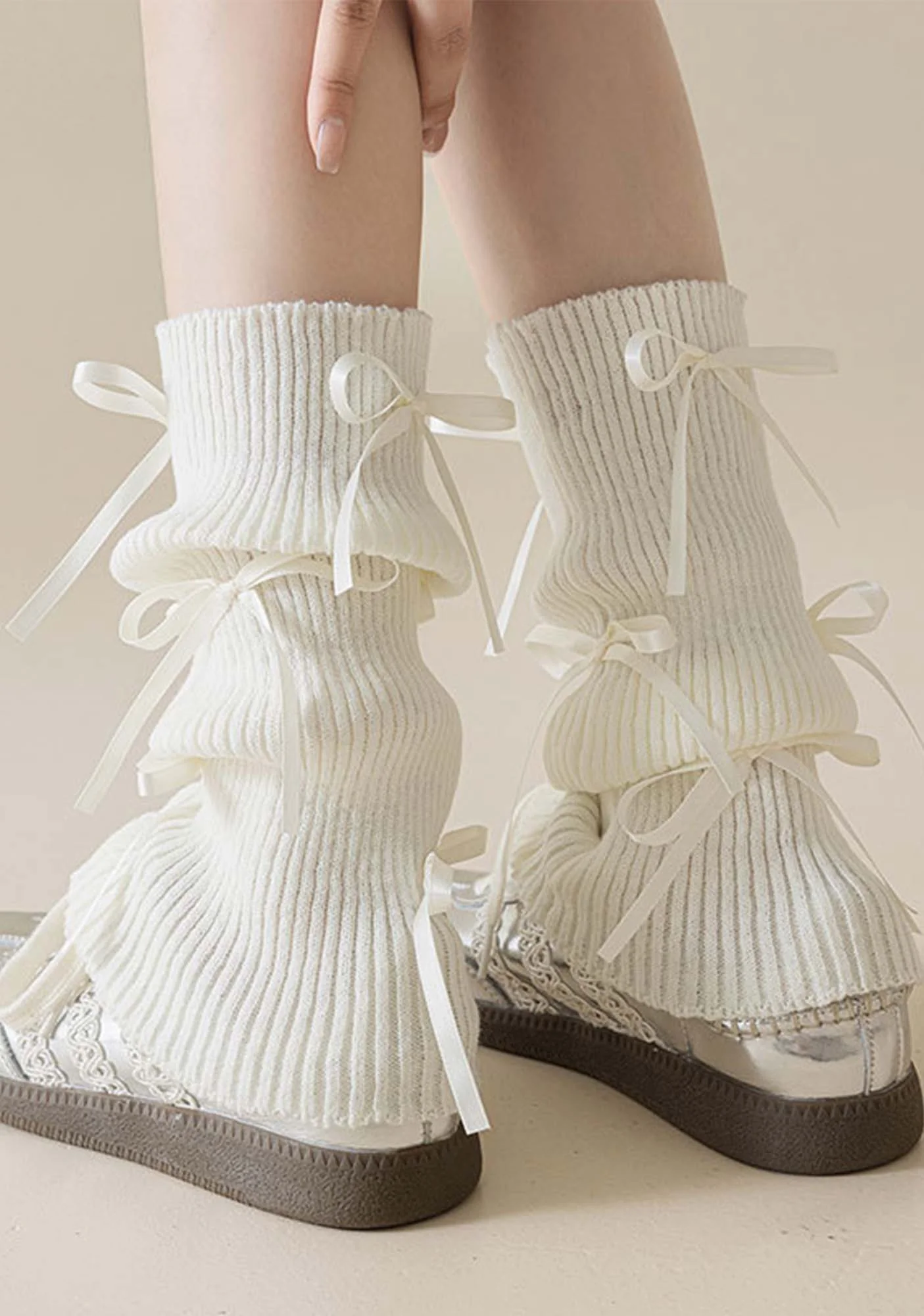 Bow Ribbon Y2K Leg Warmers Cherrykitten - Image 3