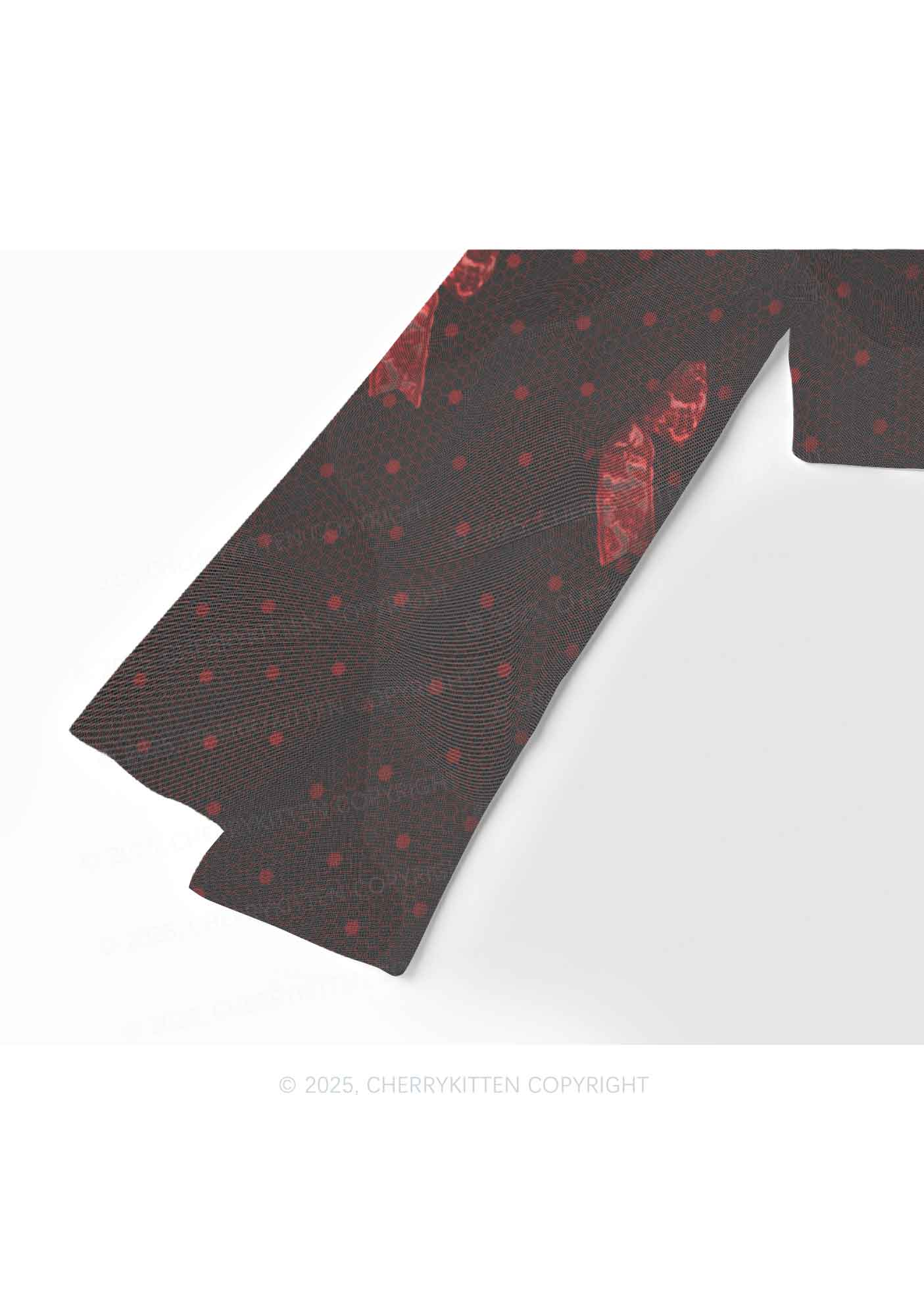 Bow Ties Y2K Mesh Long Sleeve Crop Top Cherrykitten - Image 4