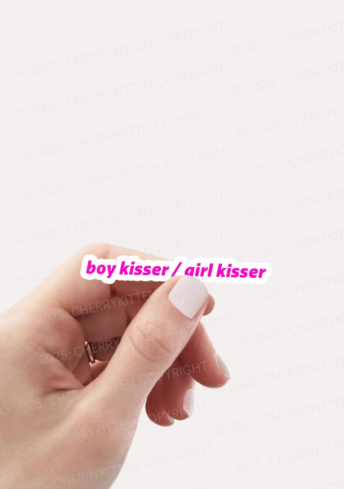Boy Kisser Girl Kisser Pride 1Pc Y2K Sticker Cherrykitten - Image 2