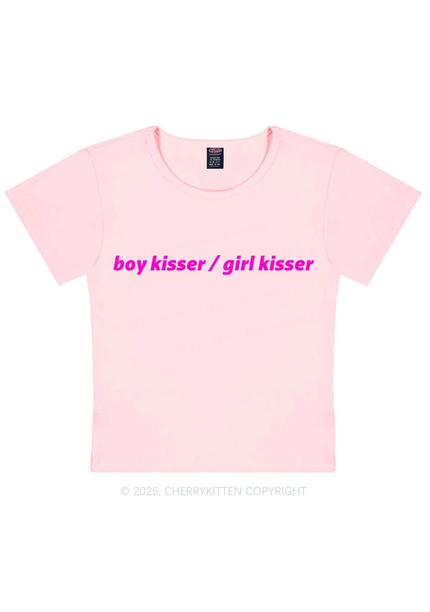 Boy Kisser Girl Kisser Pride Y2K Baby Tee Cherrykitten - Image 12