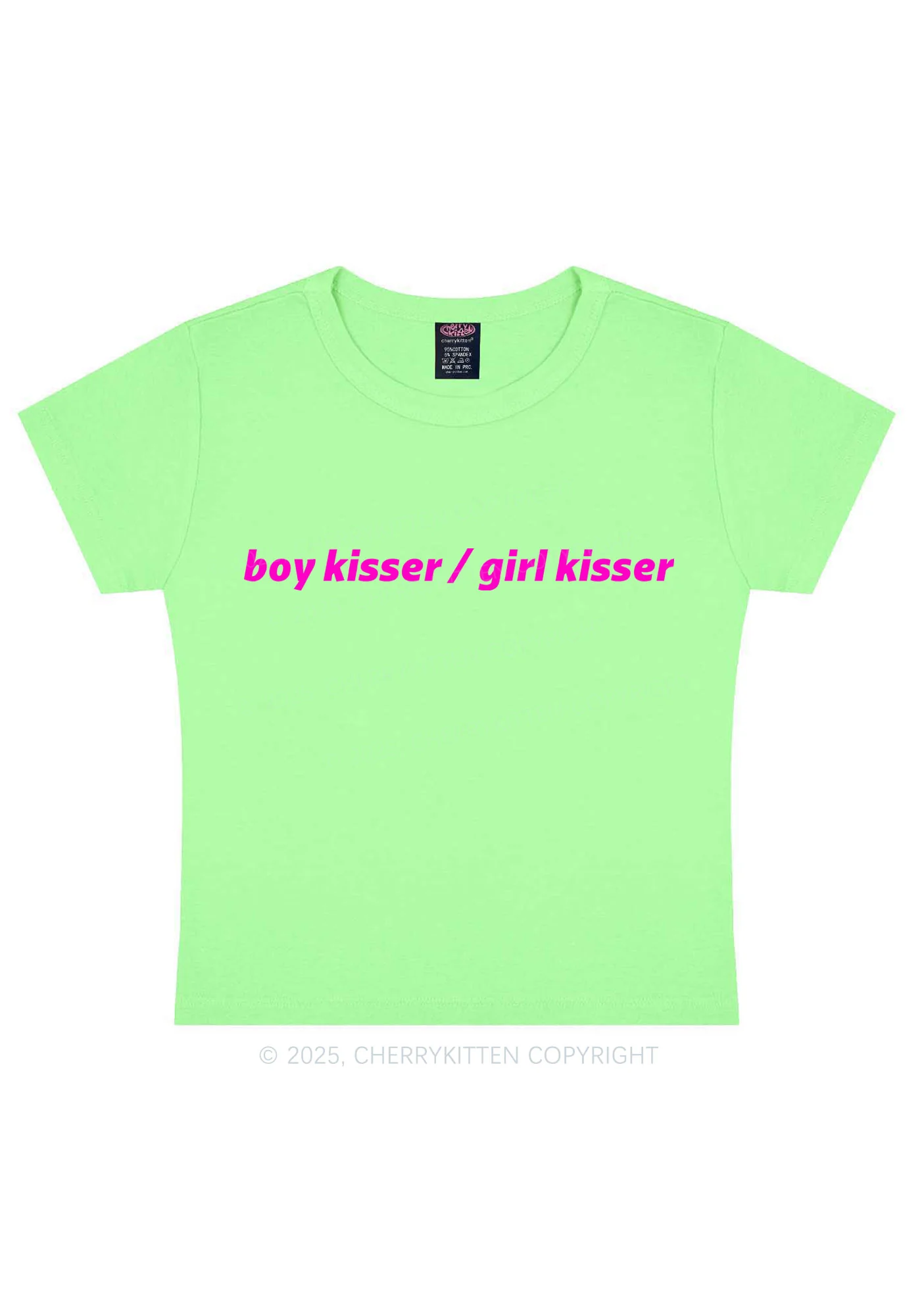 Boy Kisser Girl Kisser Pride Y2K Baby Tee Cherrykitten - Image 13