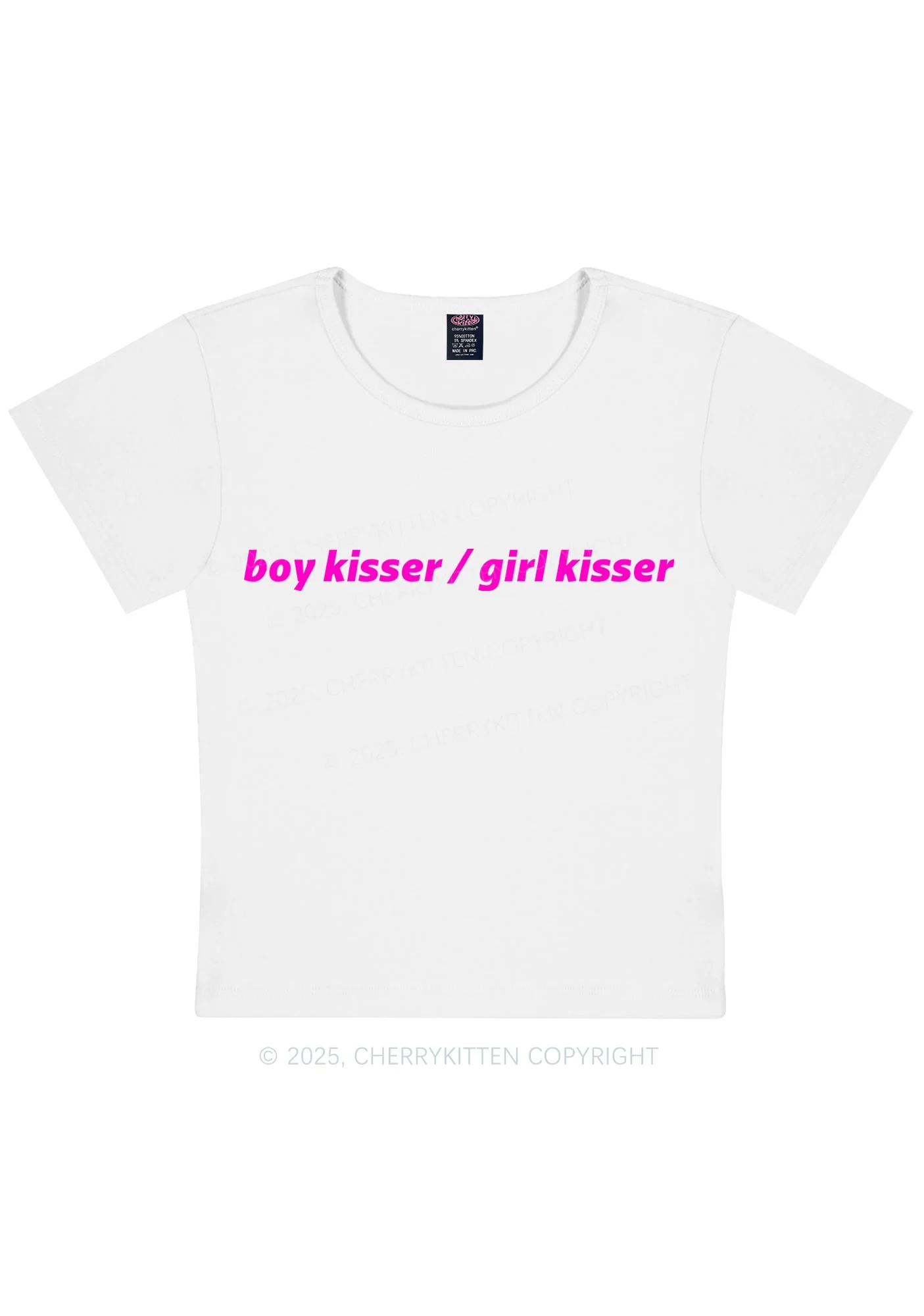Boy Kisser Girl Kisser Pride Y2K Baby Tee Cherrykitten - Image 4