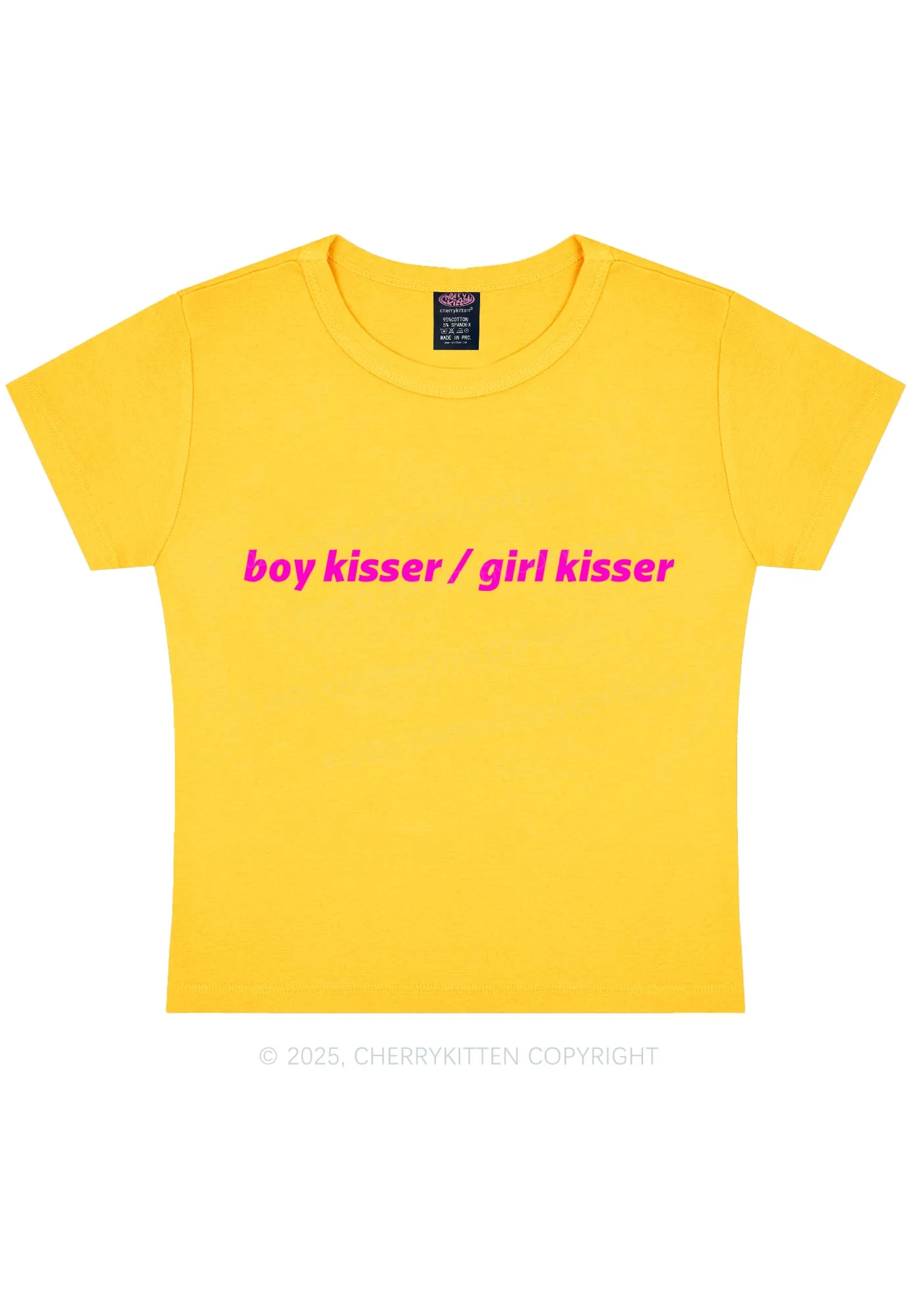 Boy Kisser Girl Kisser Pride Y2K Baby Tee Cherrykitten - Image 5
