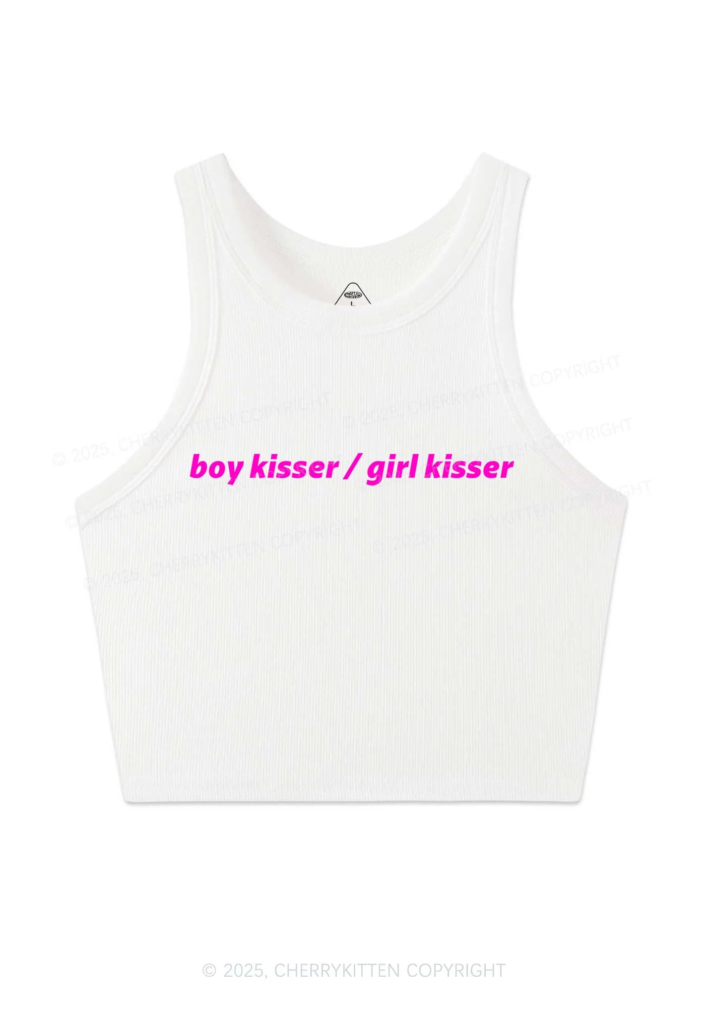 Boy Kisser Girl Kisser Pride Y2K Crop Tank Top Cherrykitten - Image 3