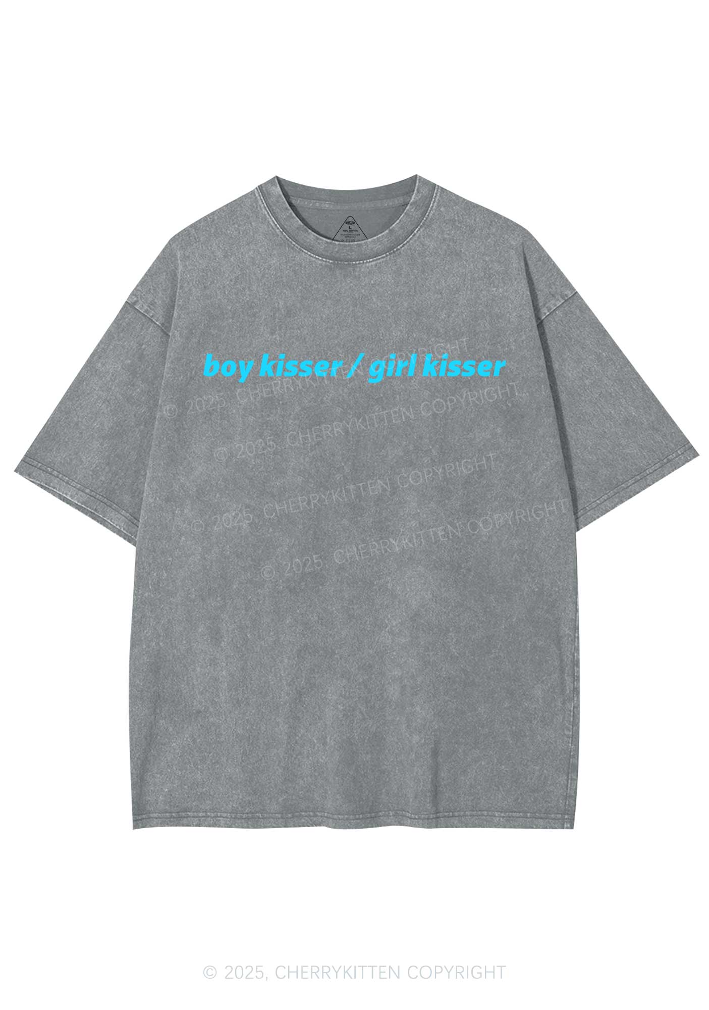 Boy Kisser Girl Kisser Pride Y2K Shirts Washed Tee Cherrykitten - Image 6