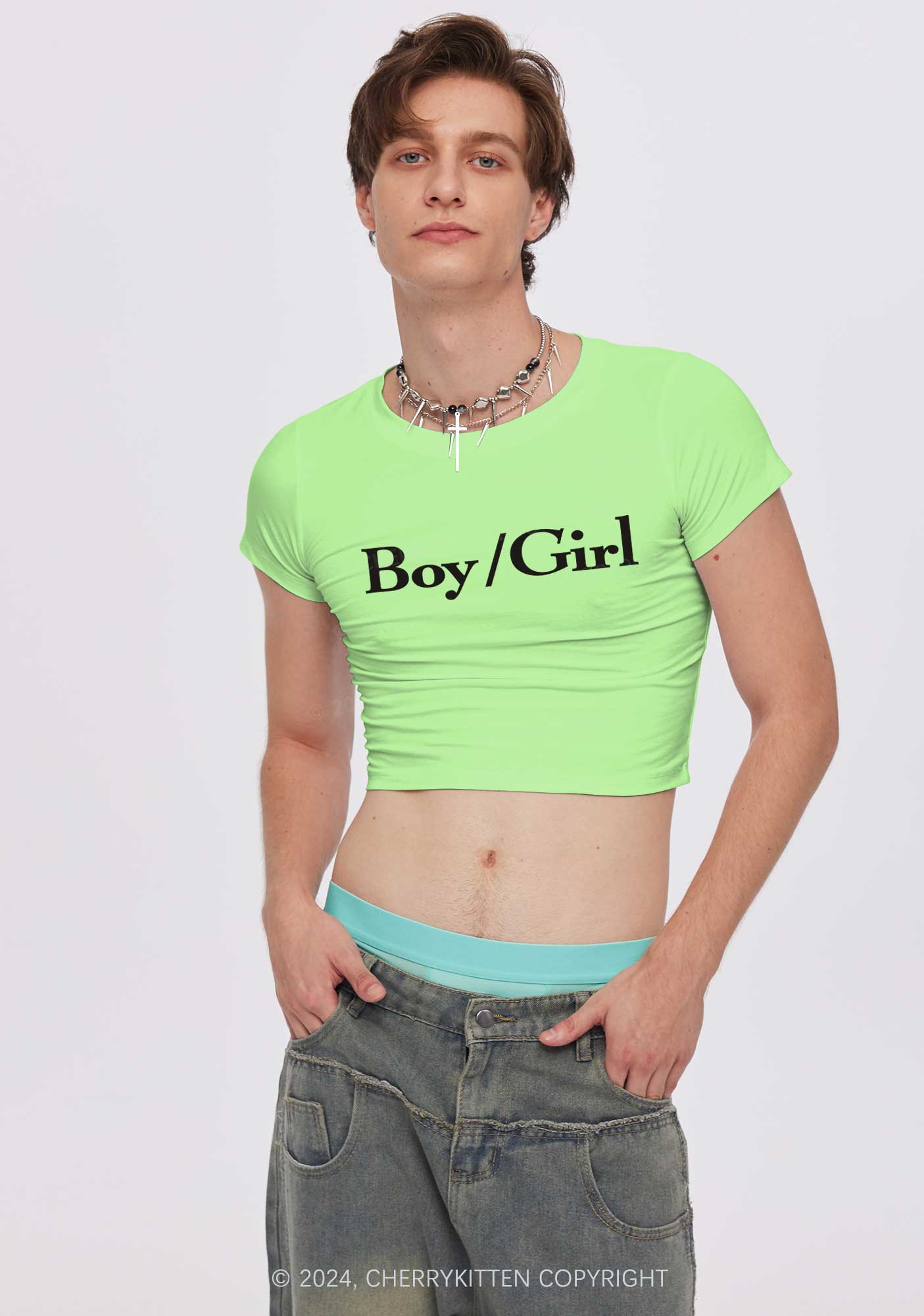 Boy Or Girl Y2K Baby Tee Cherrykitten - Image 2