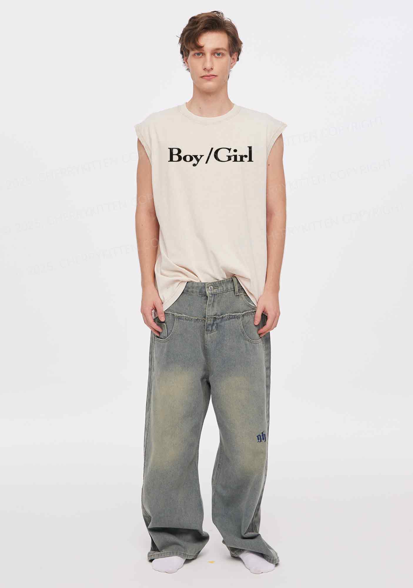 Boy Or Girl Y2K Washed Tank Cherrykitten - Image 2