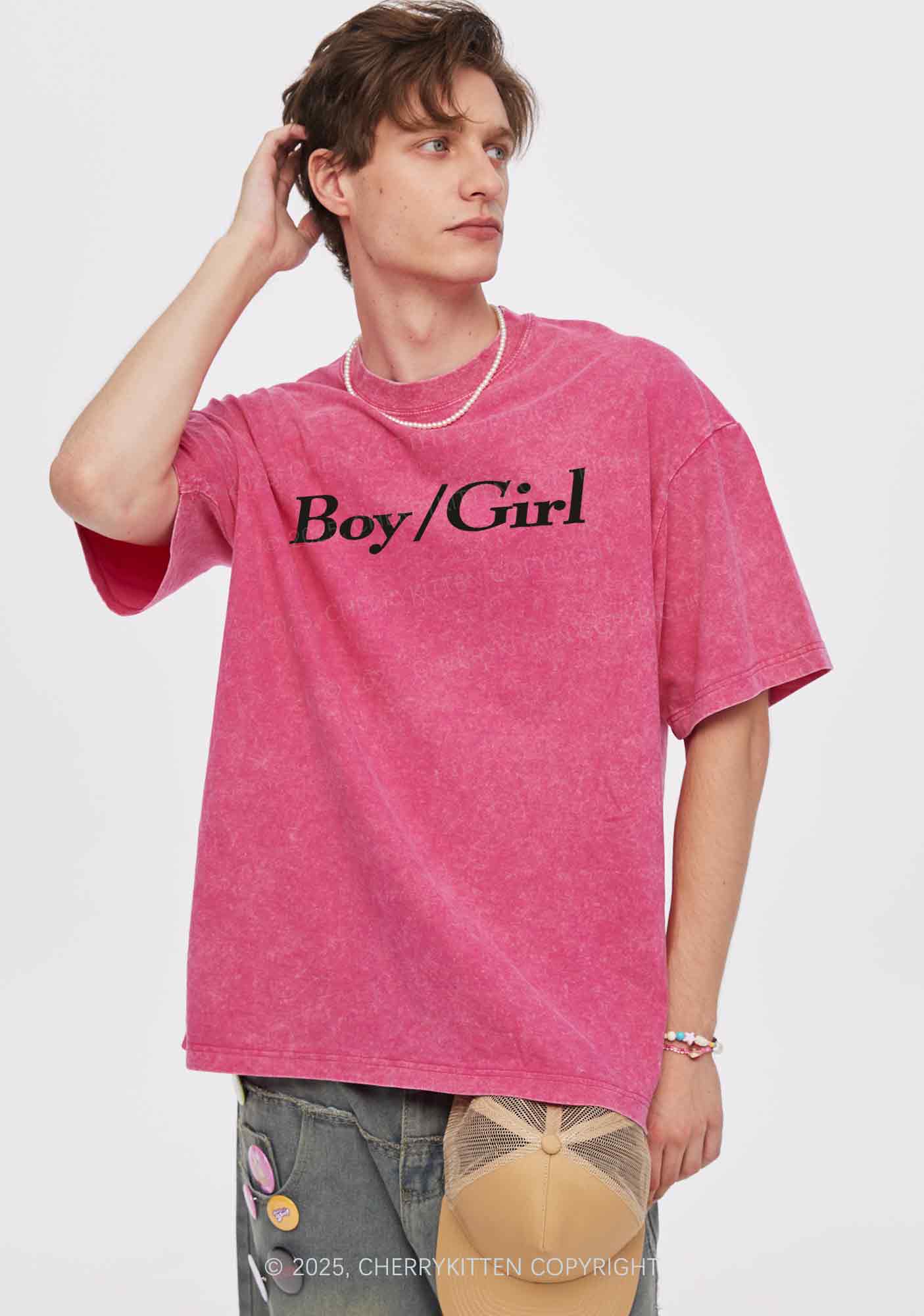Boy Or Girl Y2K Washed Tee Cherrykitten - Image 3