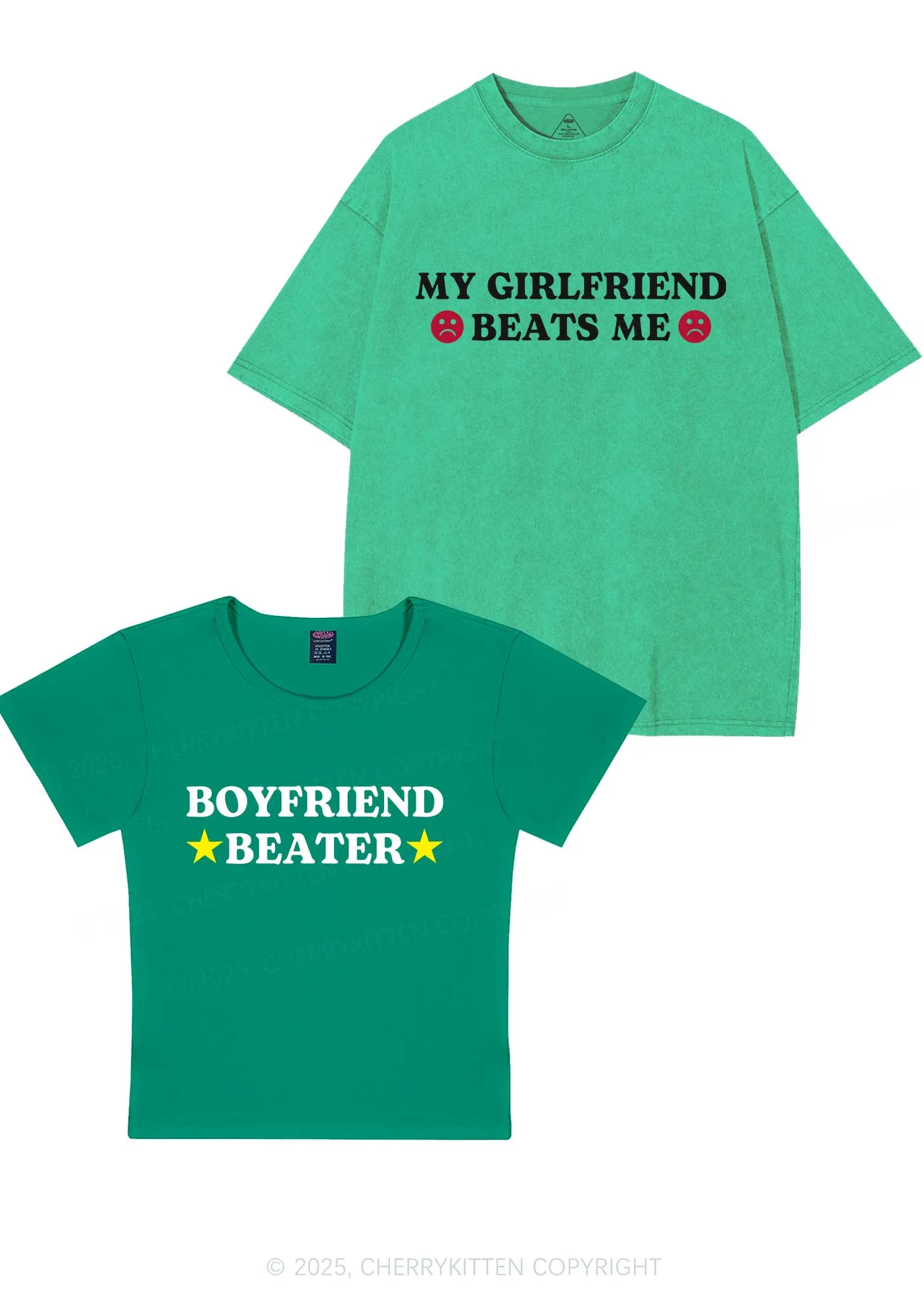 Boyfriend Beater Y2K Valentine's Day Couple Shirt Cherrykitten - Image 12