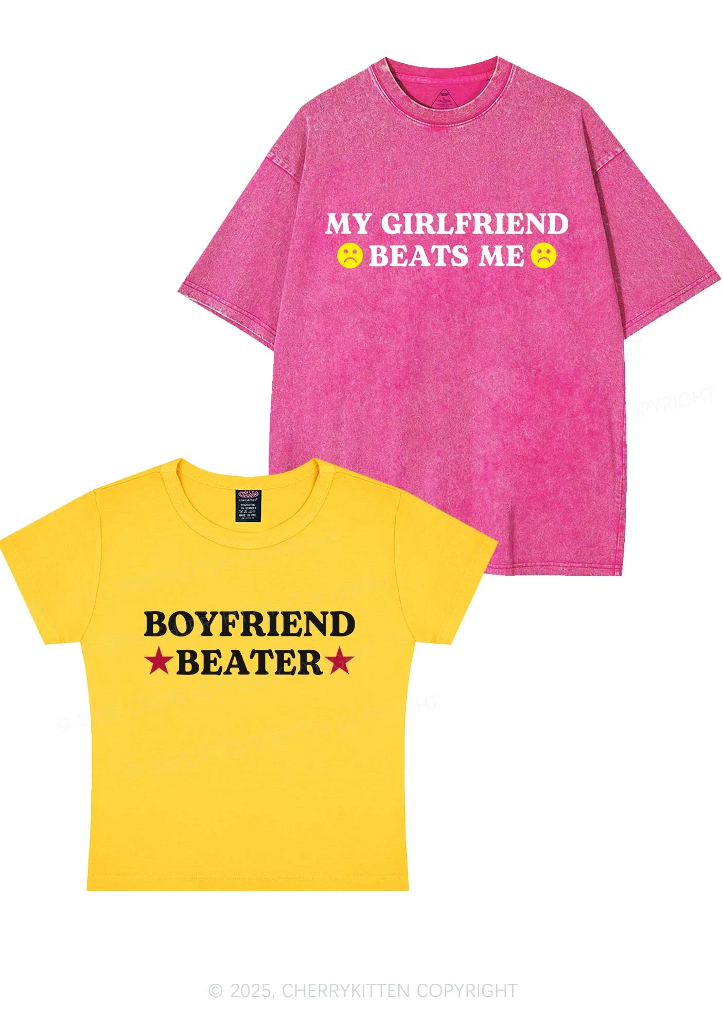 Boyfriend Beater Y2K Valentine's Day Couple Shirt Cherrykitten - Image 6