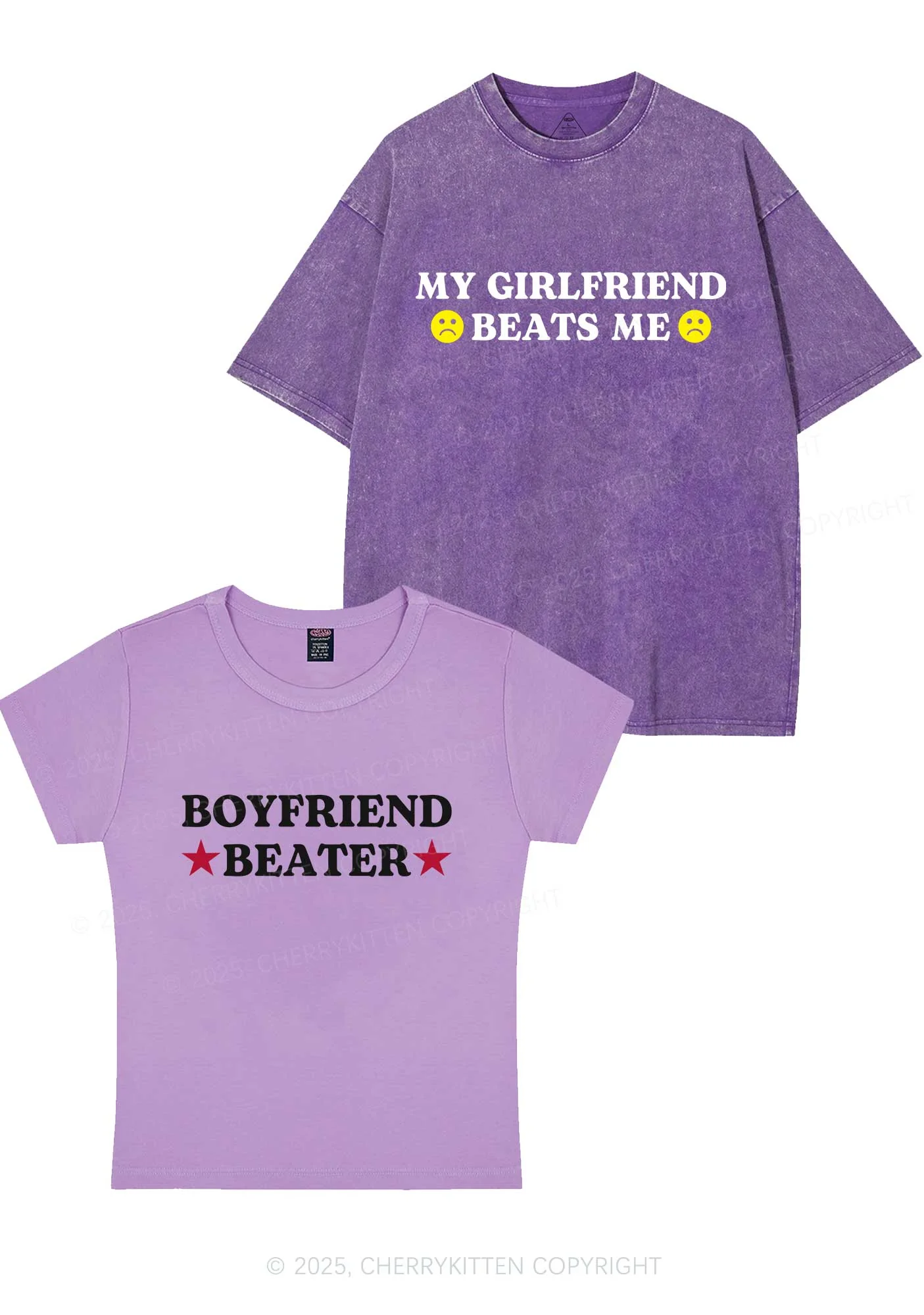 Boyfriend Beater Y2K Valentine's Day Couple Shirt Cherrykitten - Image 7