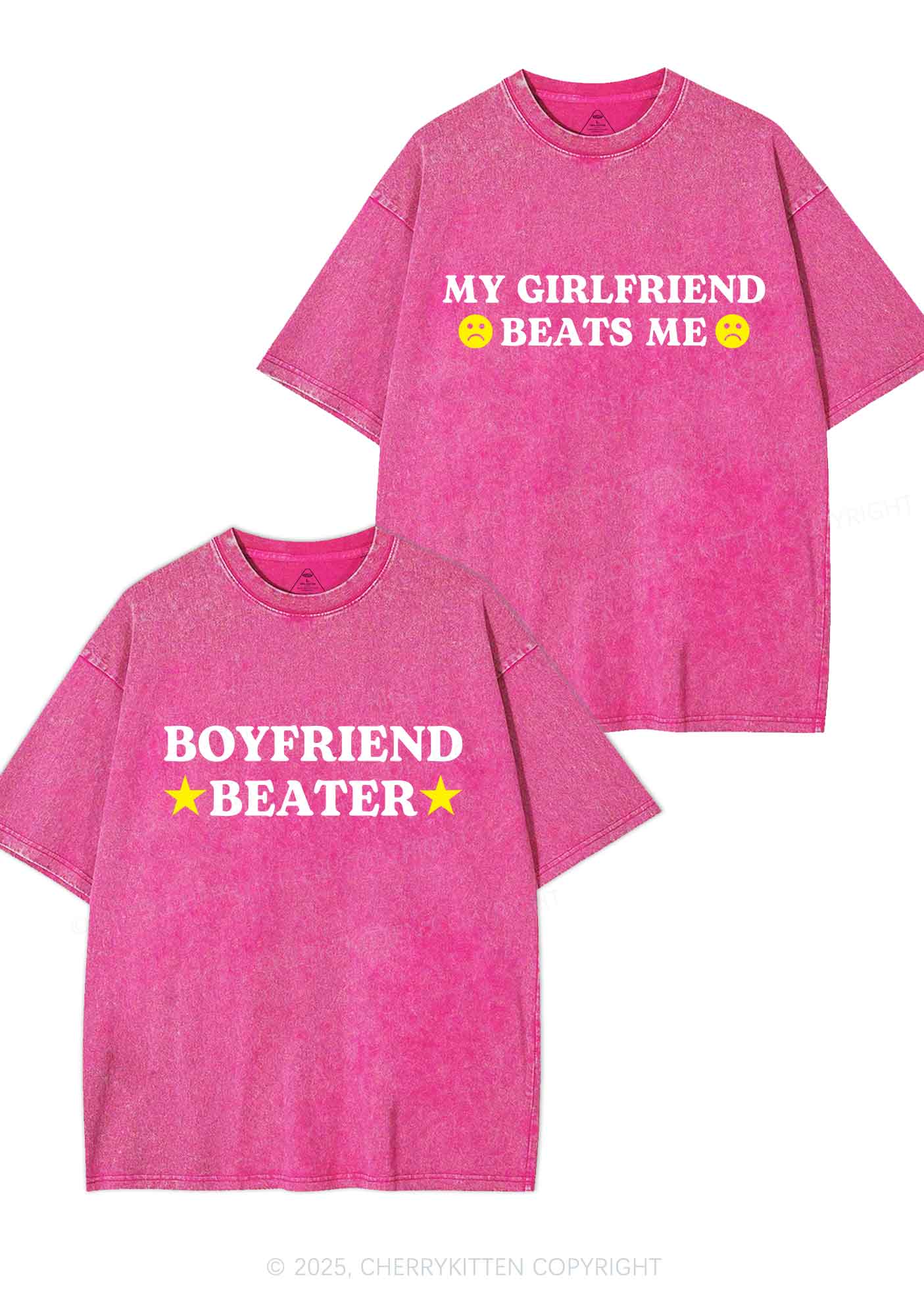 Boyfriend Beater Y2K Valentine's Day Washed Tee Cherrykitten - Image 4