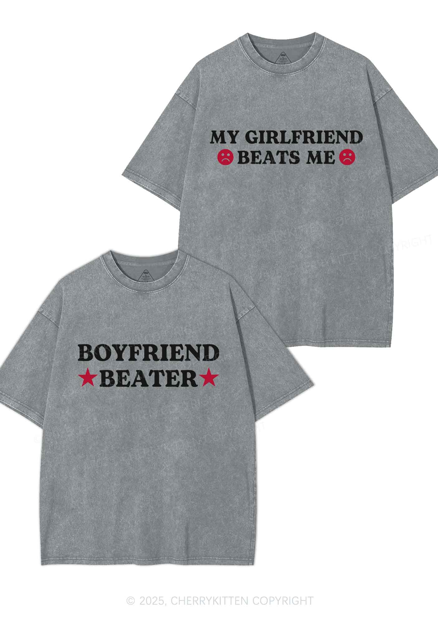 Boyfriend Beater Y2K Valentine's Day Washed Tee Cherrykitten - Image 8
