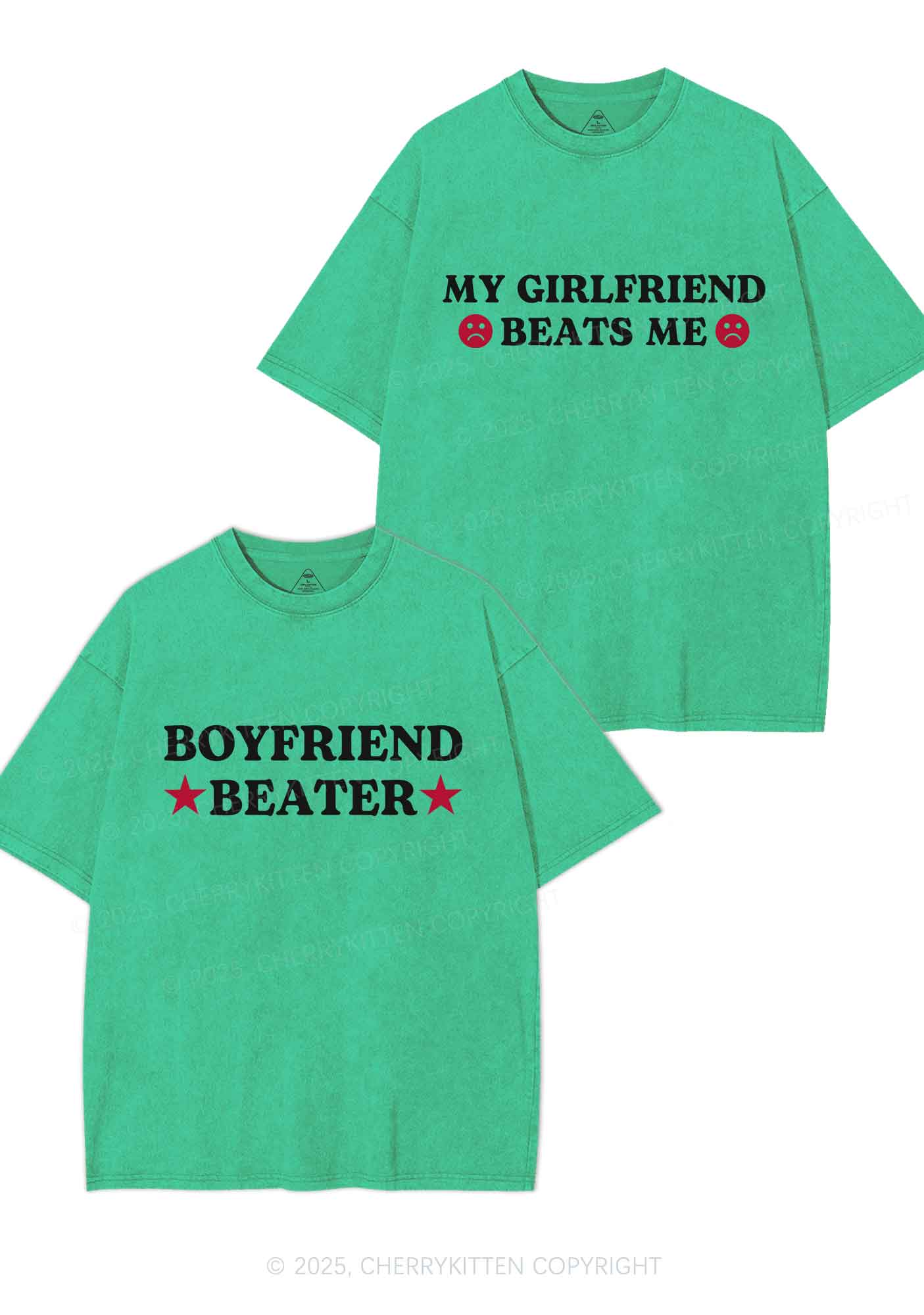 Boyfriend Beater Y2K Valentine's Day Washed Tee Cherrykitten - Image 9