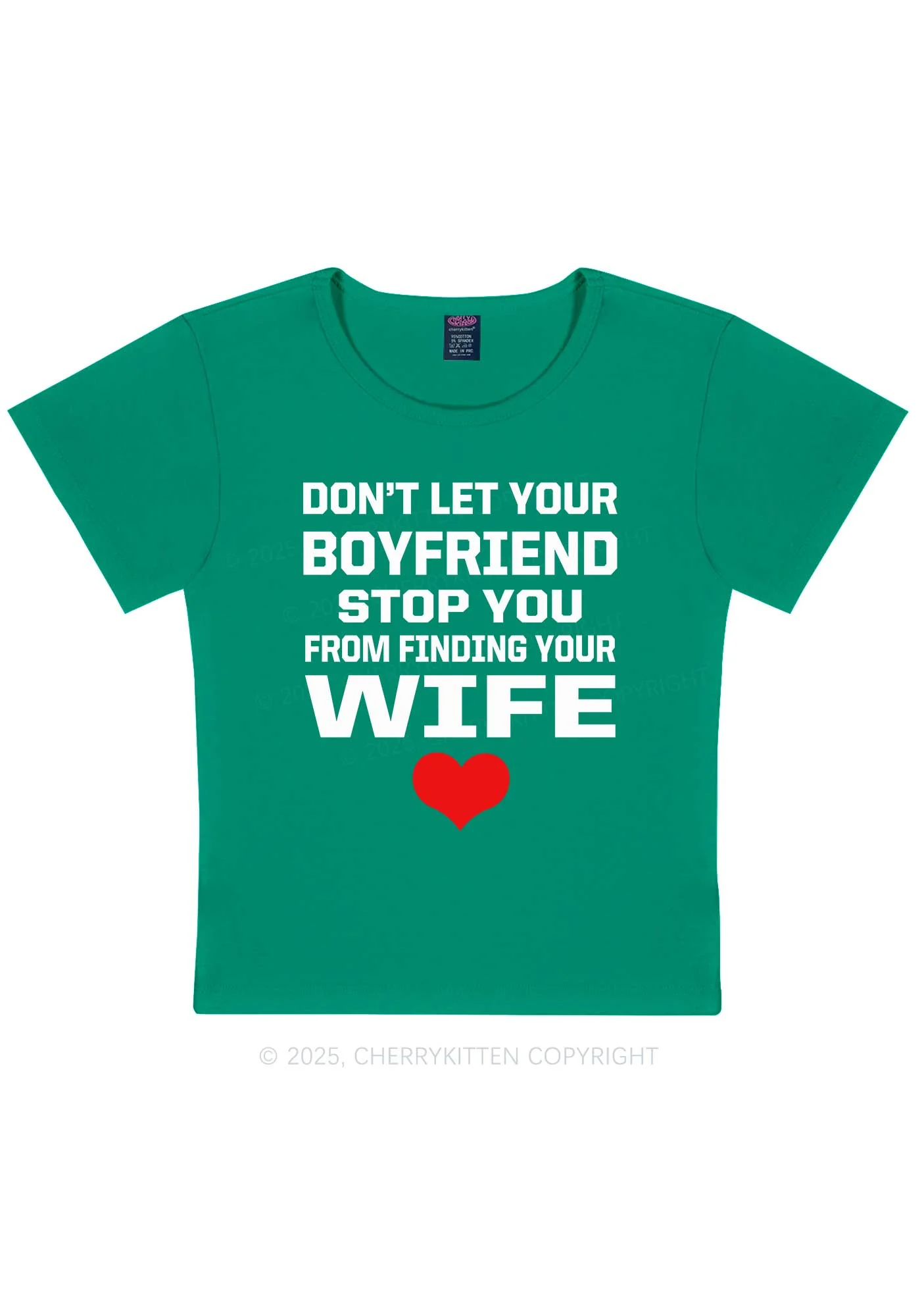 Boyfriend Wife Pride Y2K Baby Tee Cherrykitten - Image 10