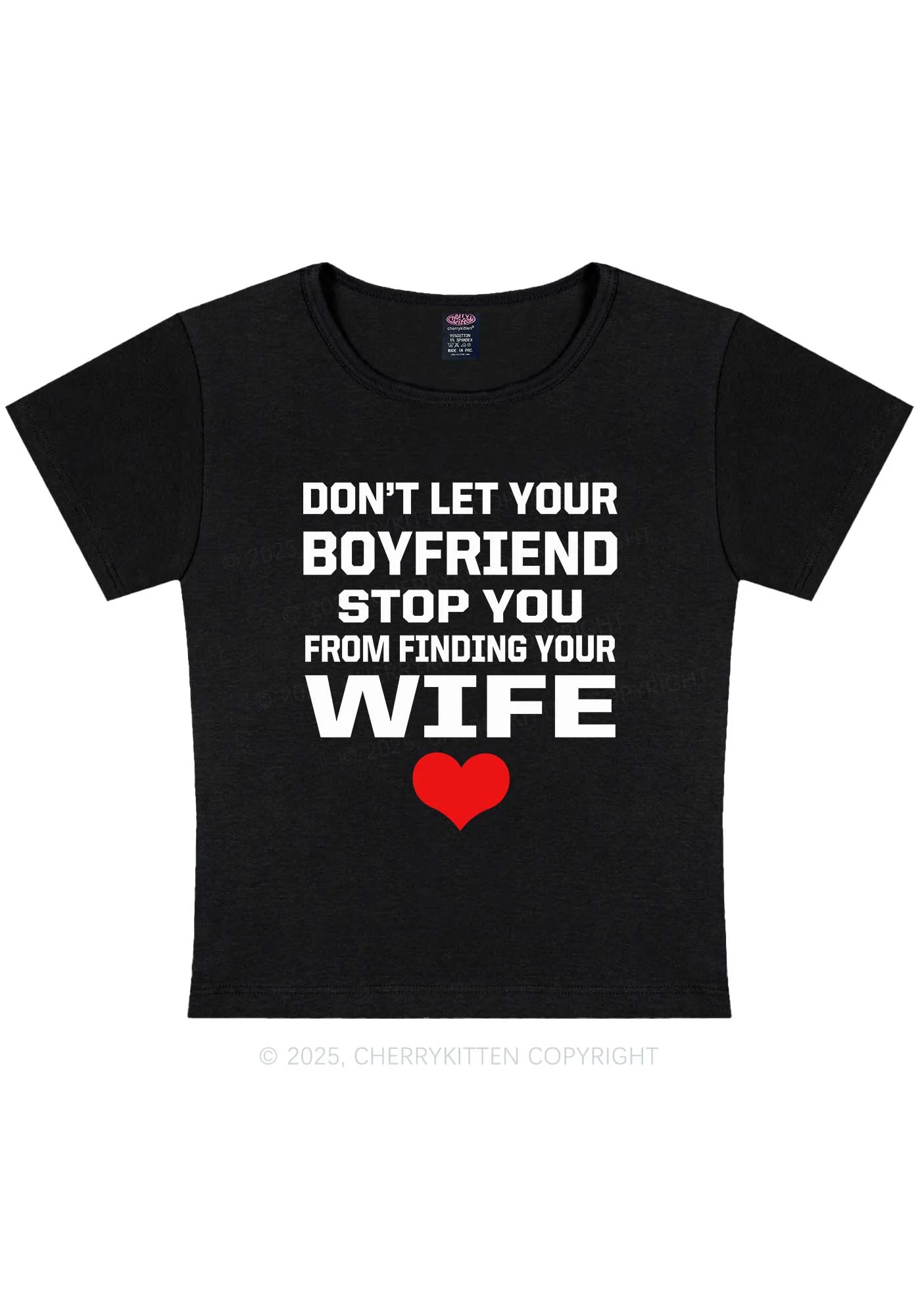Boyfriend Wife Pride Y2K Baby Tee Cherrykitten - Image 4