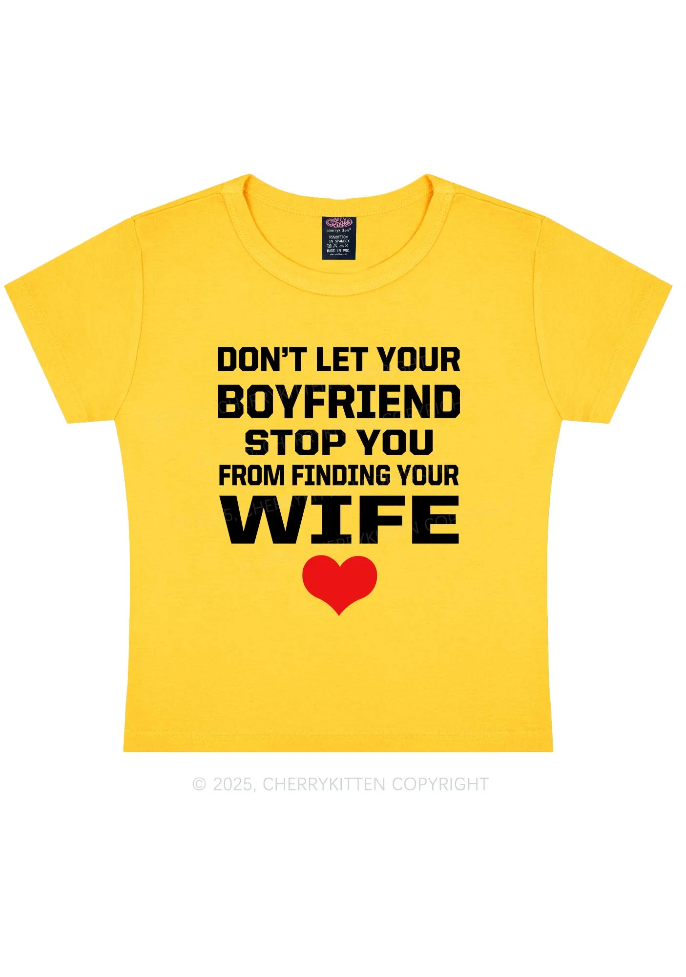 Boyfriend Wife Pride Y2K Baby Tee Cherrykitten - Image 5