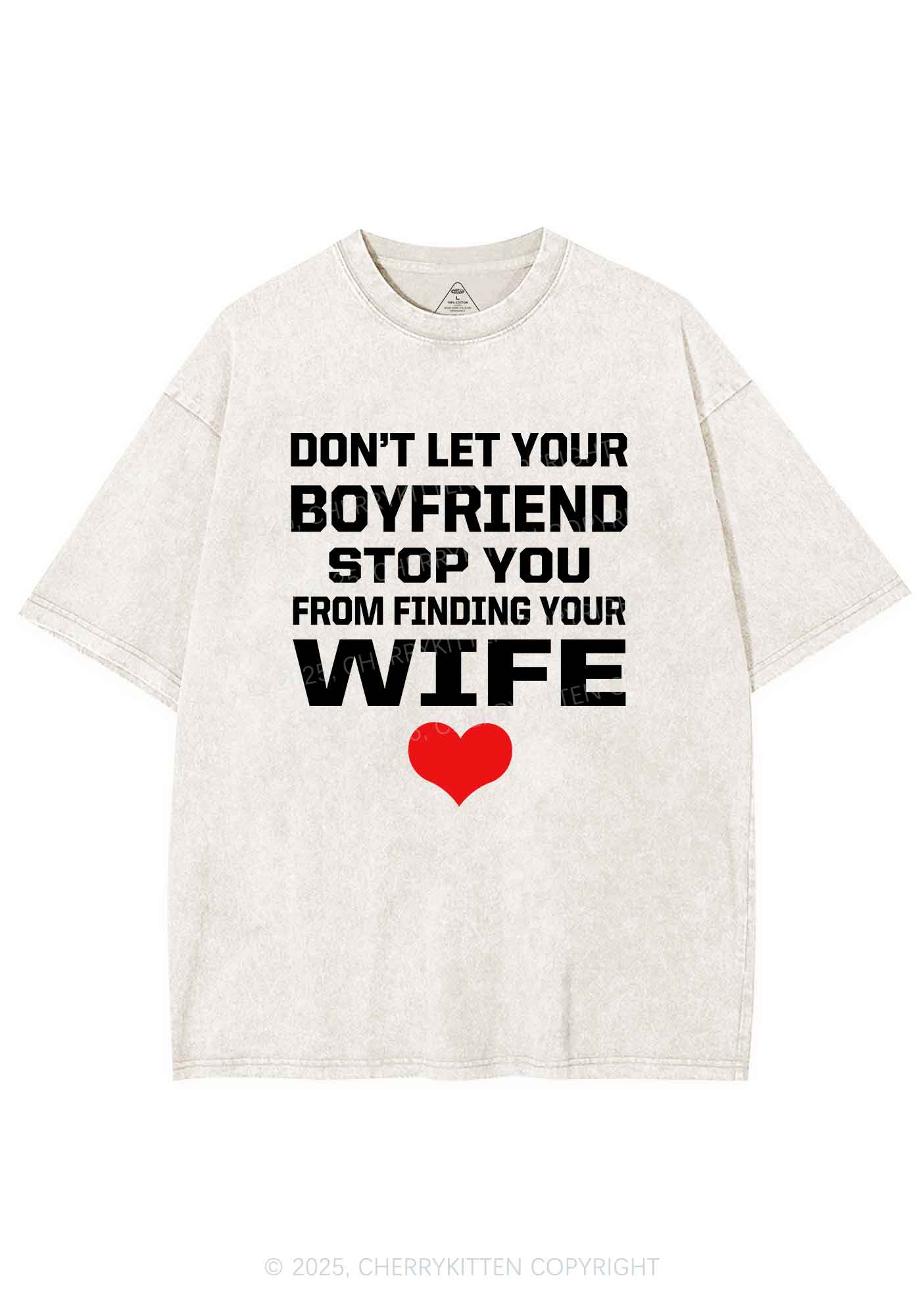 Boyfriend Wife Pride Y2K Shirts Washed Tee Cherrykitten - Image 4