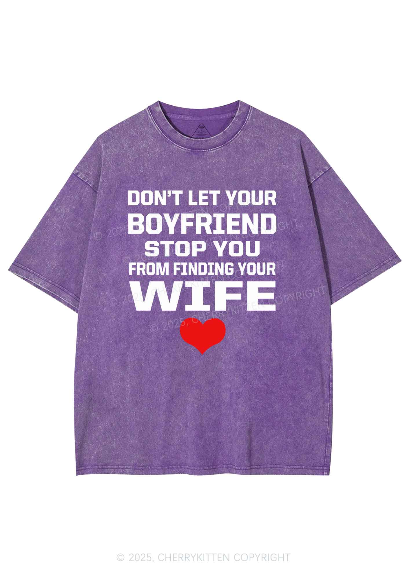 Boyfriend Wife Pride Y2K Shirts Washed Tee Cherrykitten - Image 5