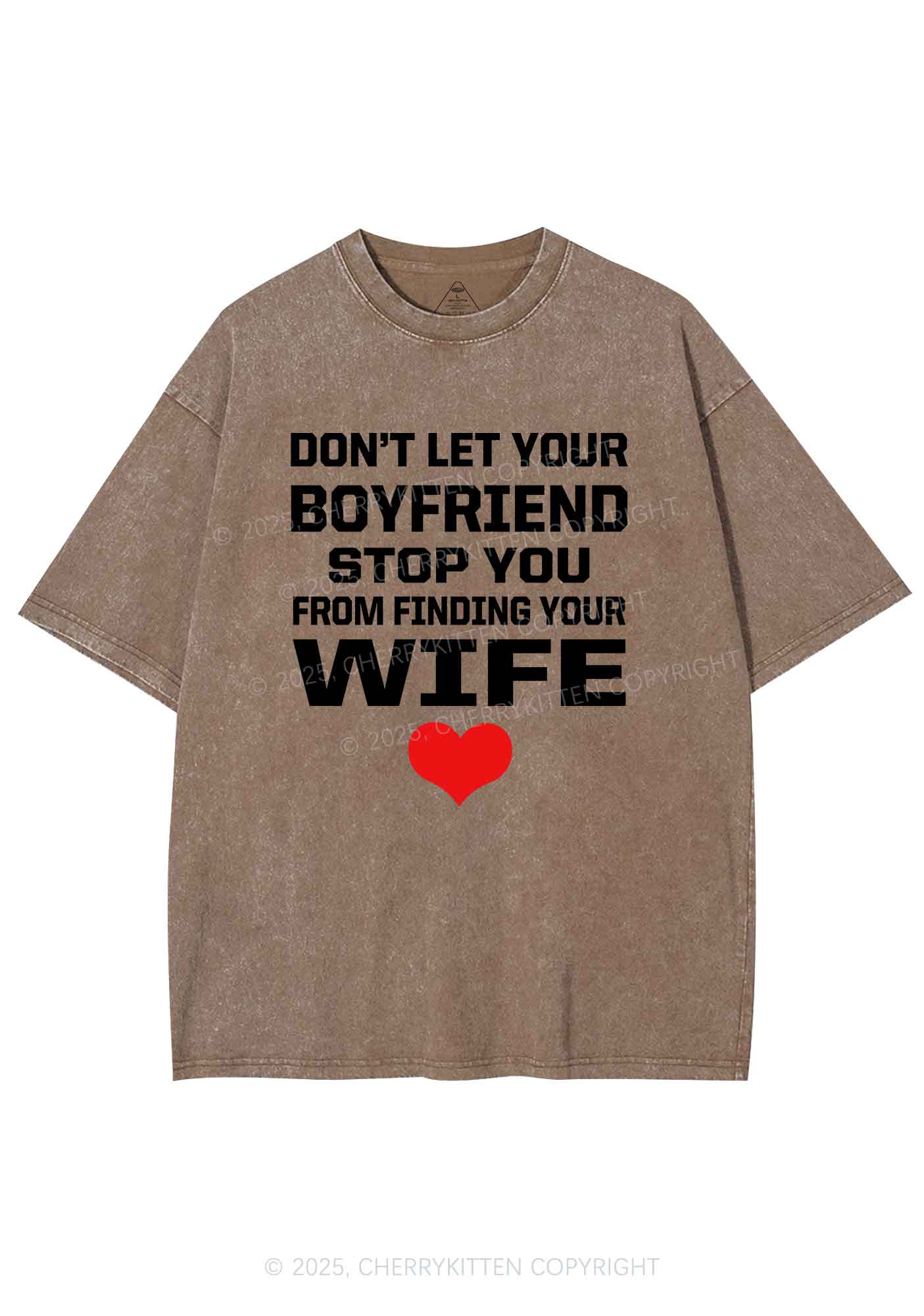 Boyfriend Wife Pride Y2K Shirts Washed Tee Cherrykitten - Image 6
