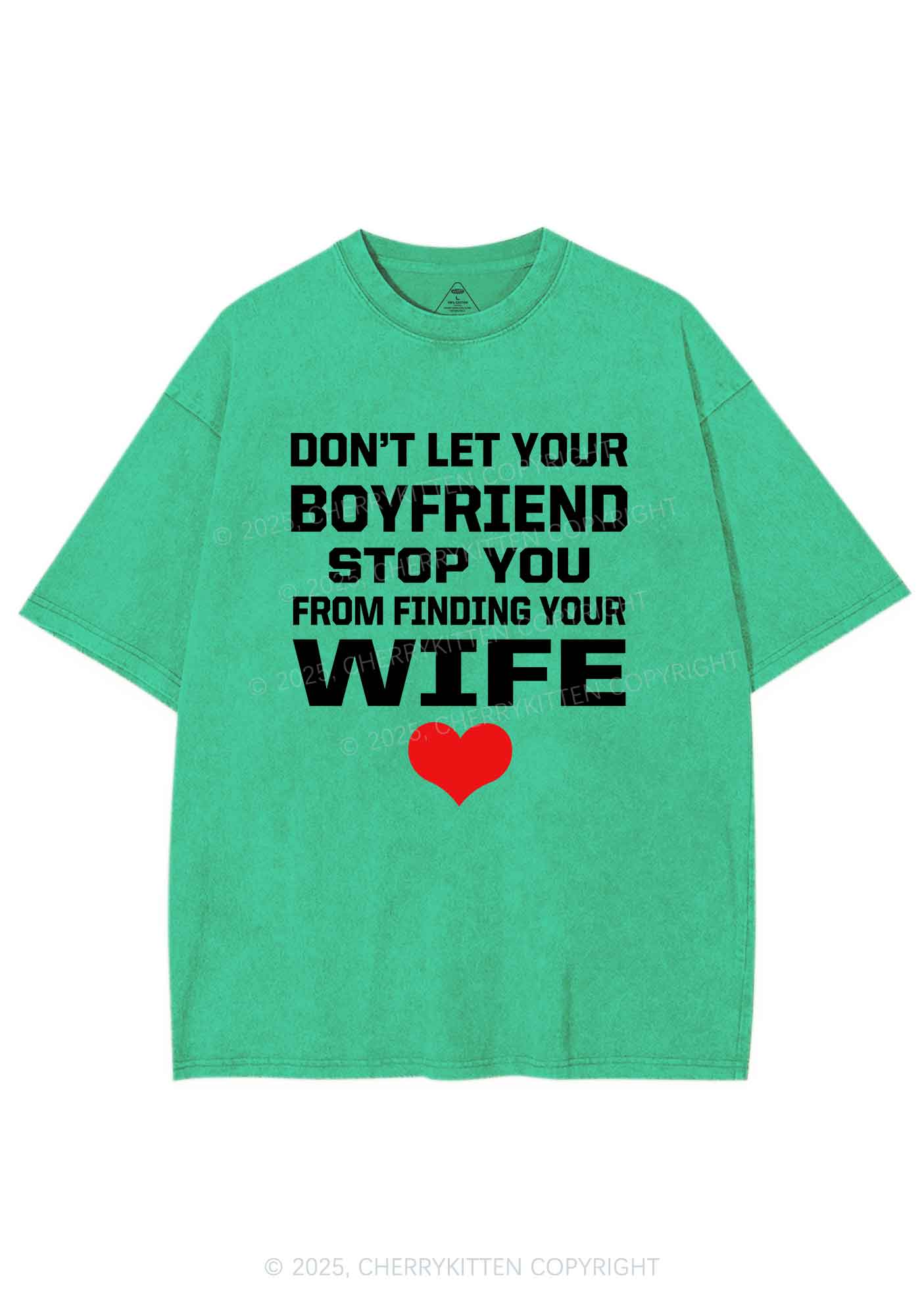 Boyfriend Wife Pride Y2K Shirts Washed Tee Cherrykitten - Image 7