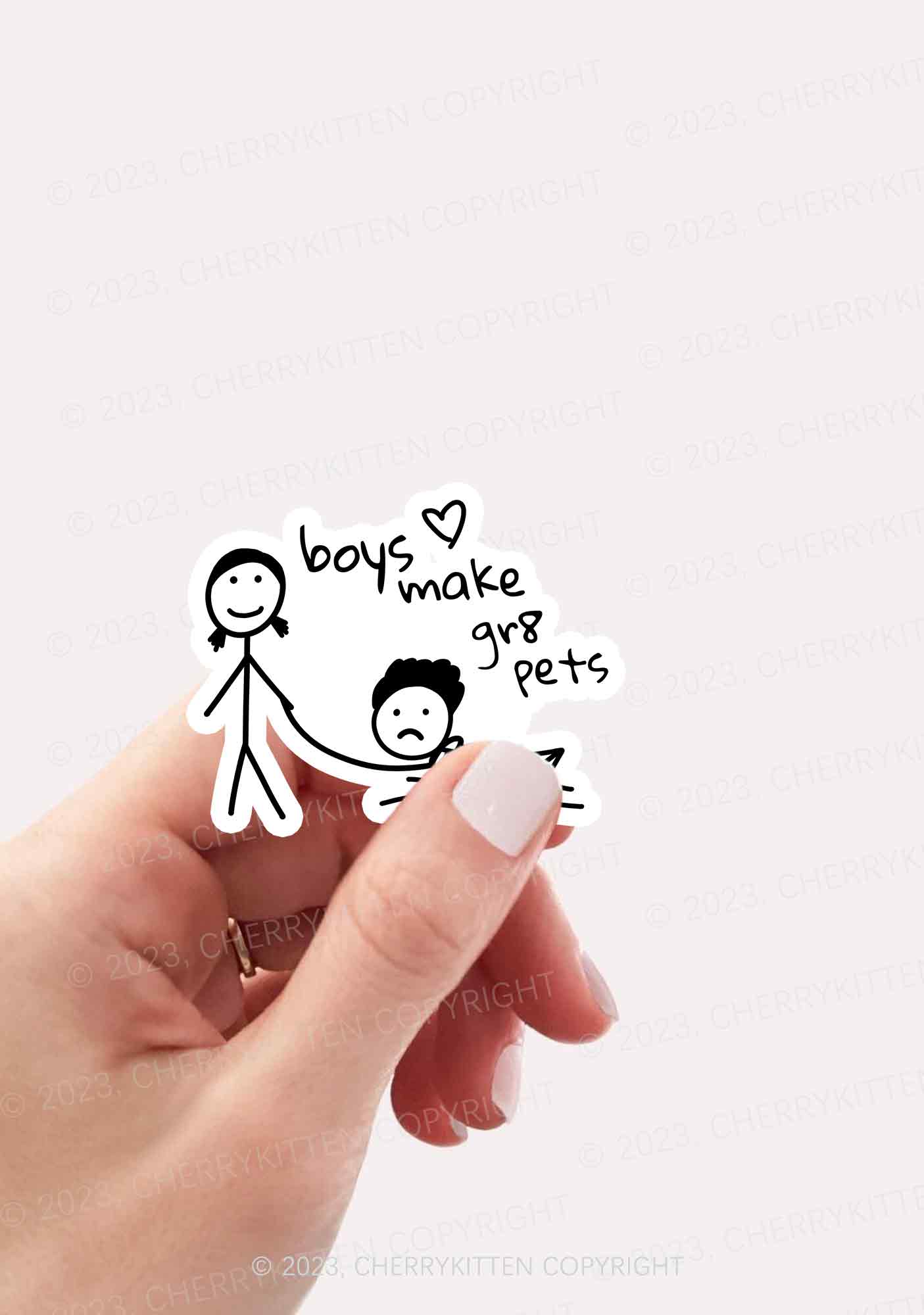 Boys Make Gr8 Pets 1Pc Y2K Sticker Cherrykitten - Image 2