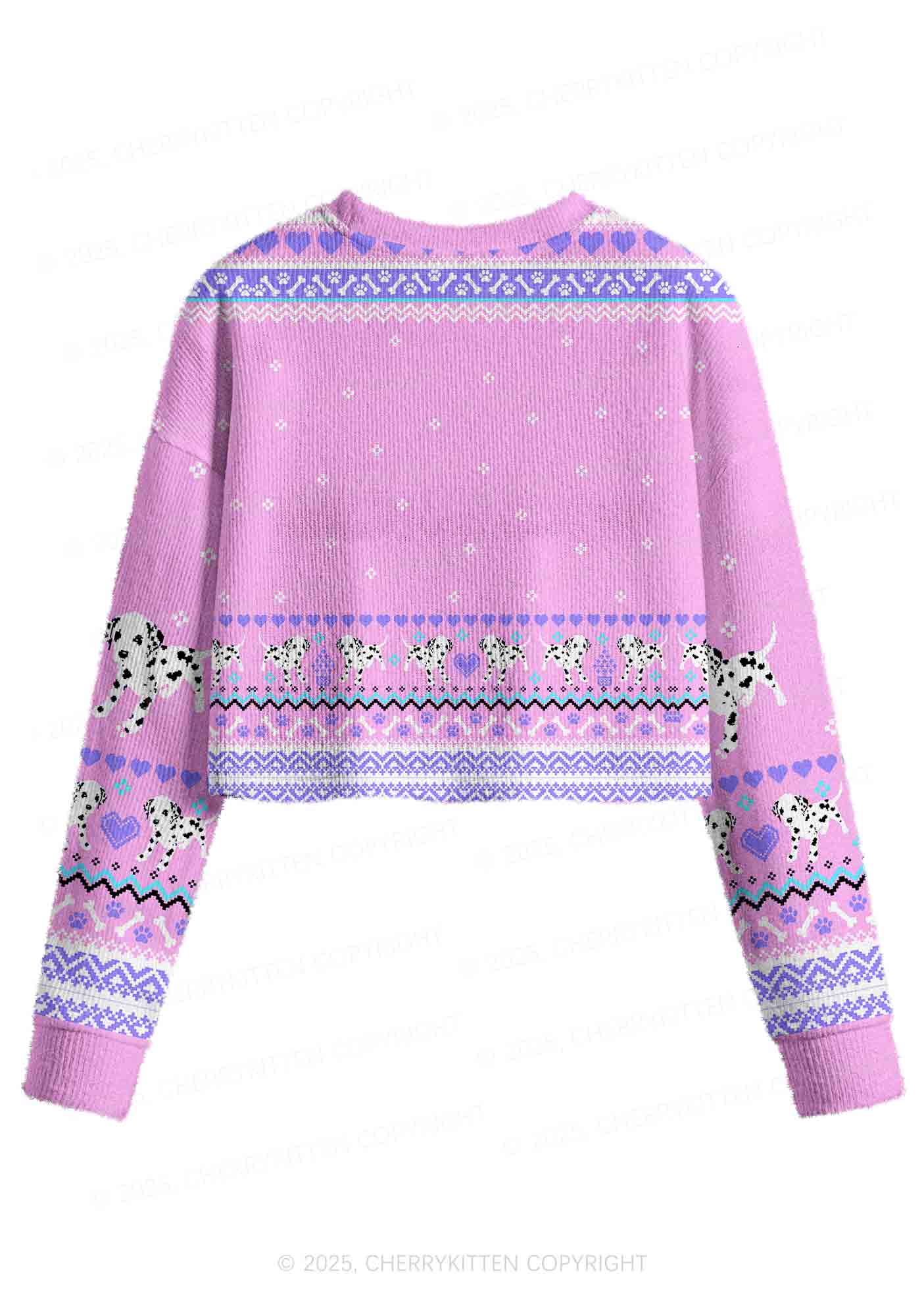 Boys Make Gr8 Pets Y2K Christmas Crop Knit Sweatshirt Cherrykitten - Image 2
