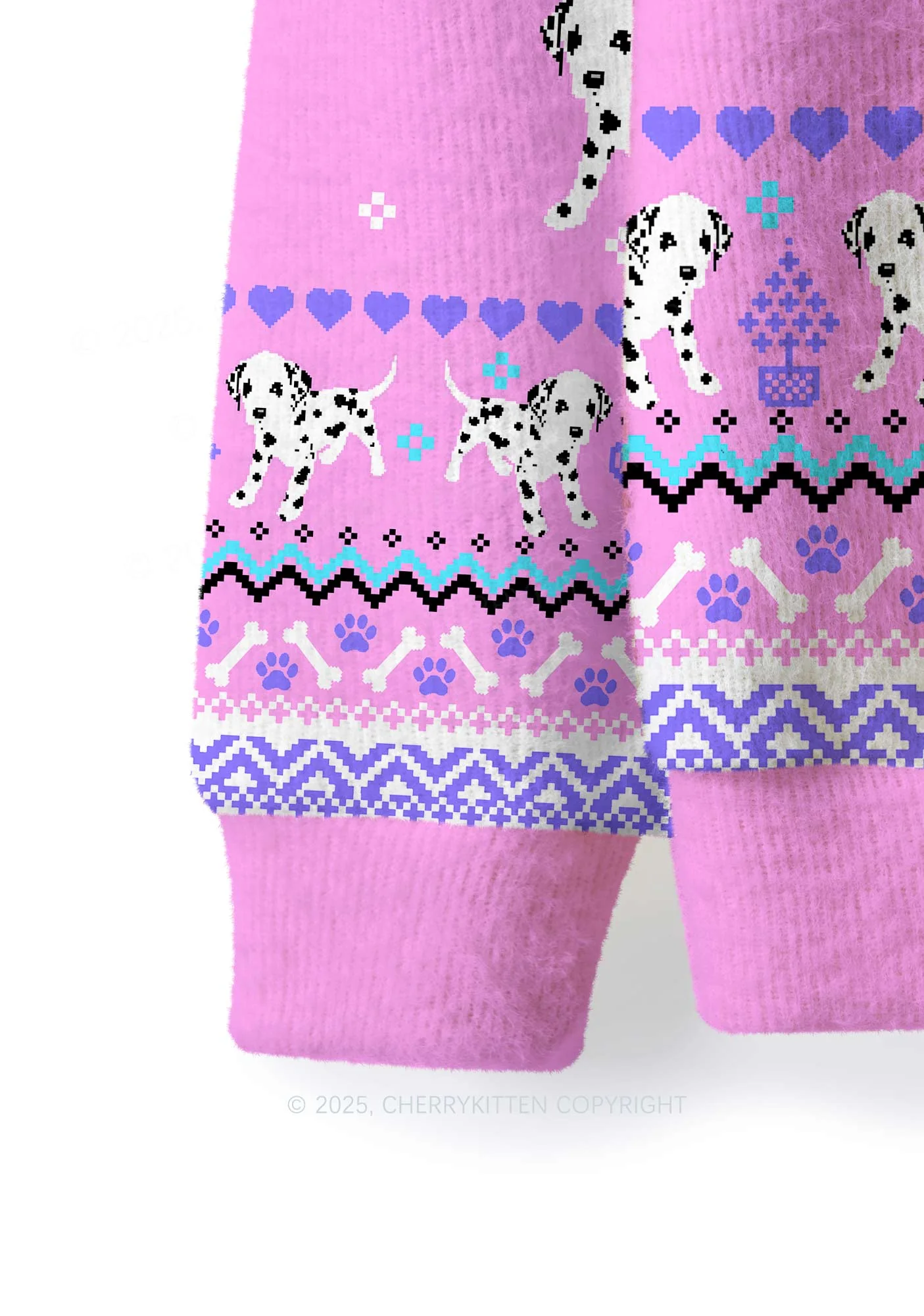 Boys Make Gr8 Pets Y2K Christmas Knit Sweatshirt Cherrykitten - Image 4