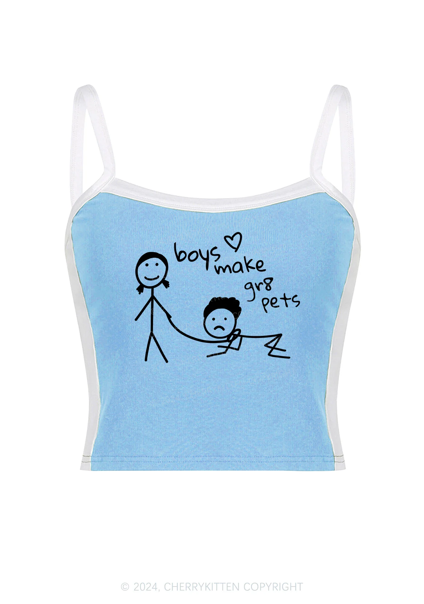 Boys Make Gr8 Pets Y2K Color Block Crop Cami Top Cherrykitten - Image 2
