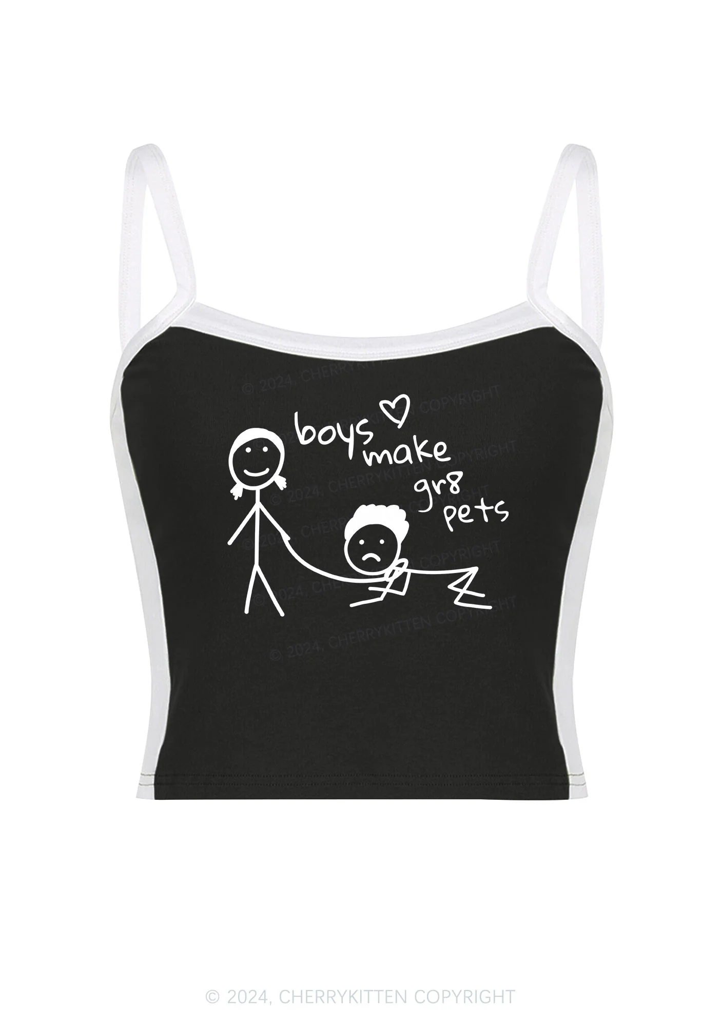 Boys Make Gr8 Pets Y2K Color Block Crop Cami Top Cherrykitten - Image 3