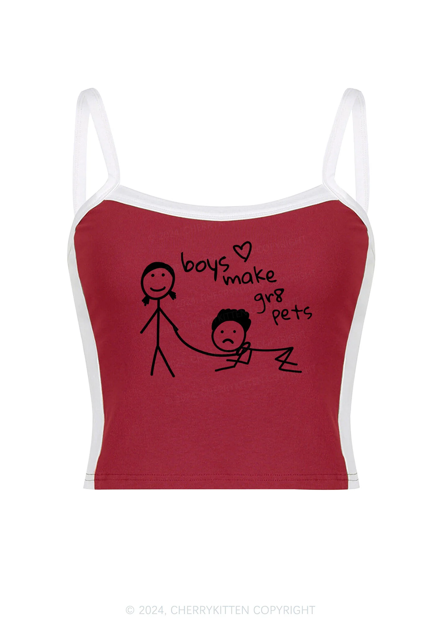 Boys Make Gr8 Pets Y2K Color Block Crop Cami Top Cherrykitten - Image 5