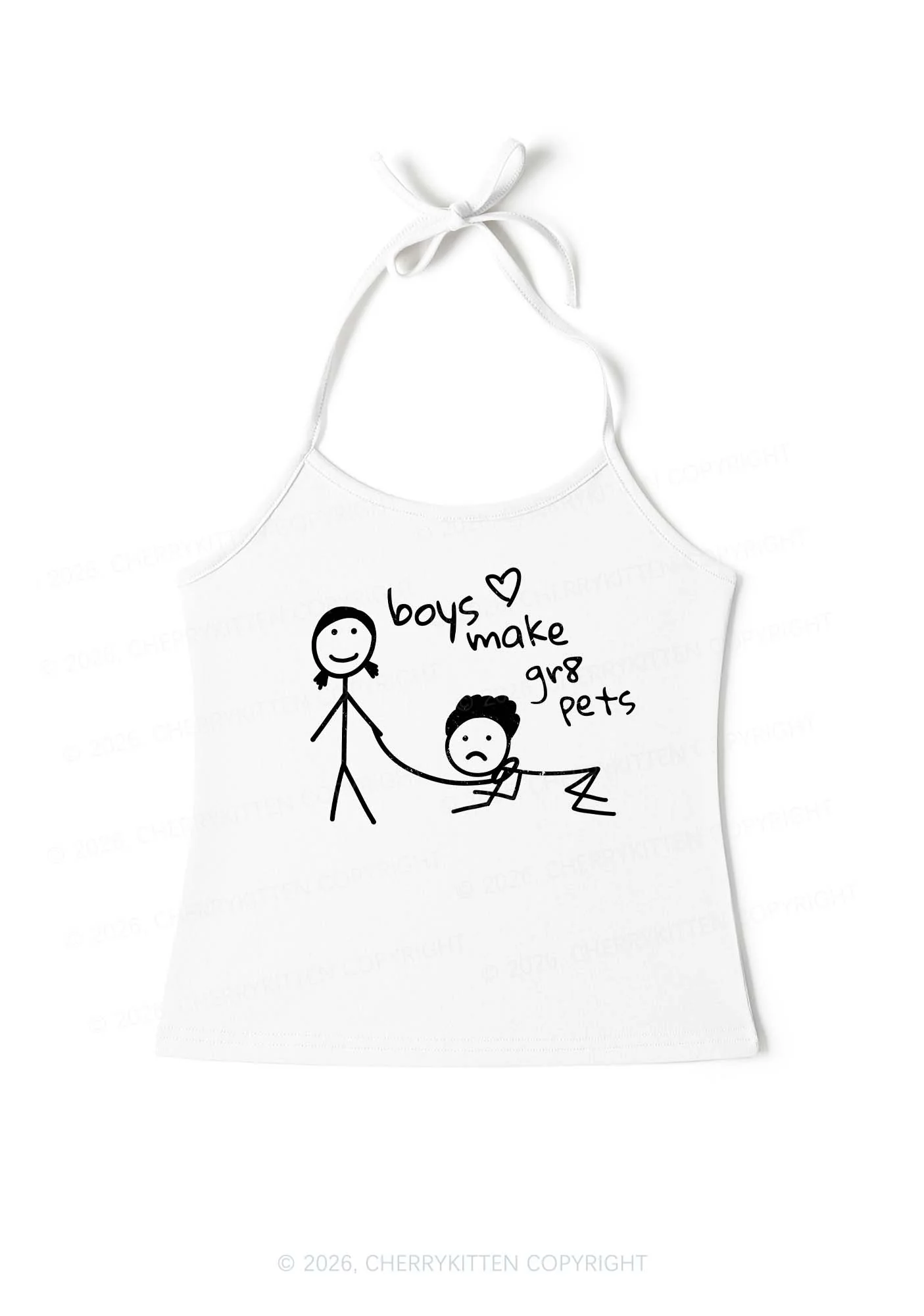 Boys Make Gr8 Pets Y2K Halter Neck Cami Cherrykitten - Image 3