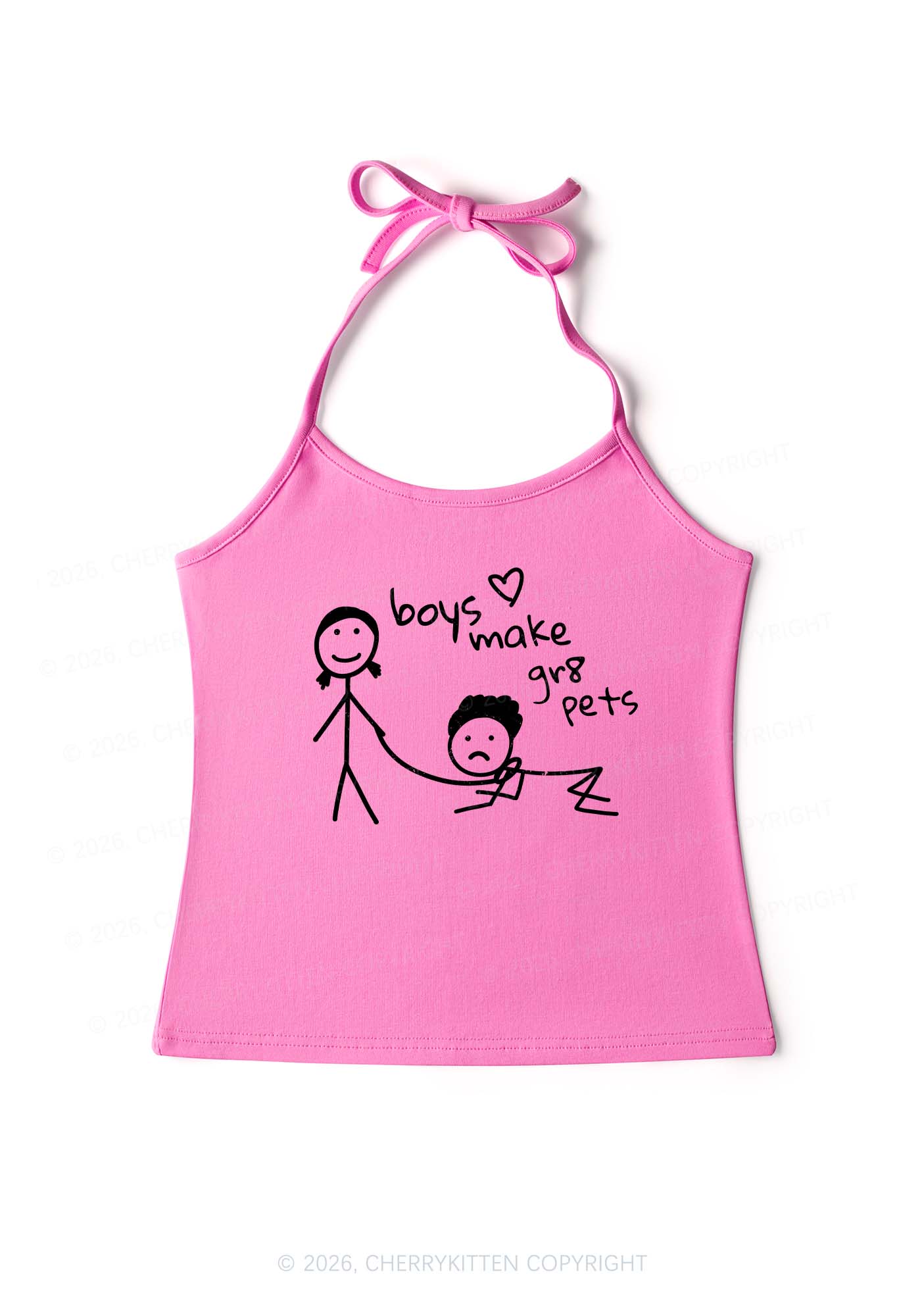 Boys Make Gr8 Pets Y2K Halter Neck Cami Cherrykitten - Image 4