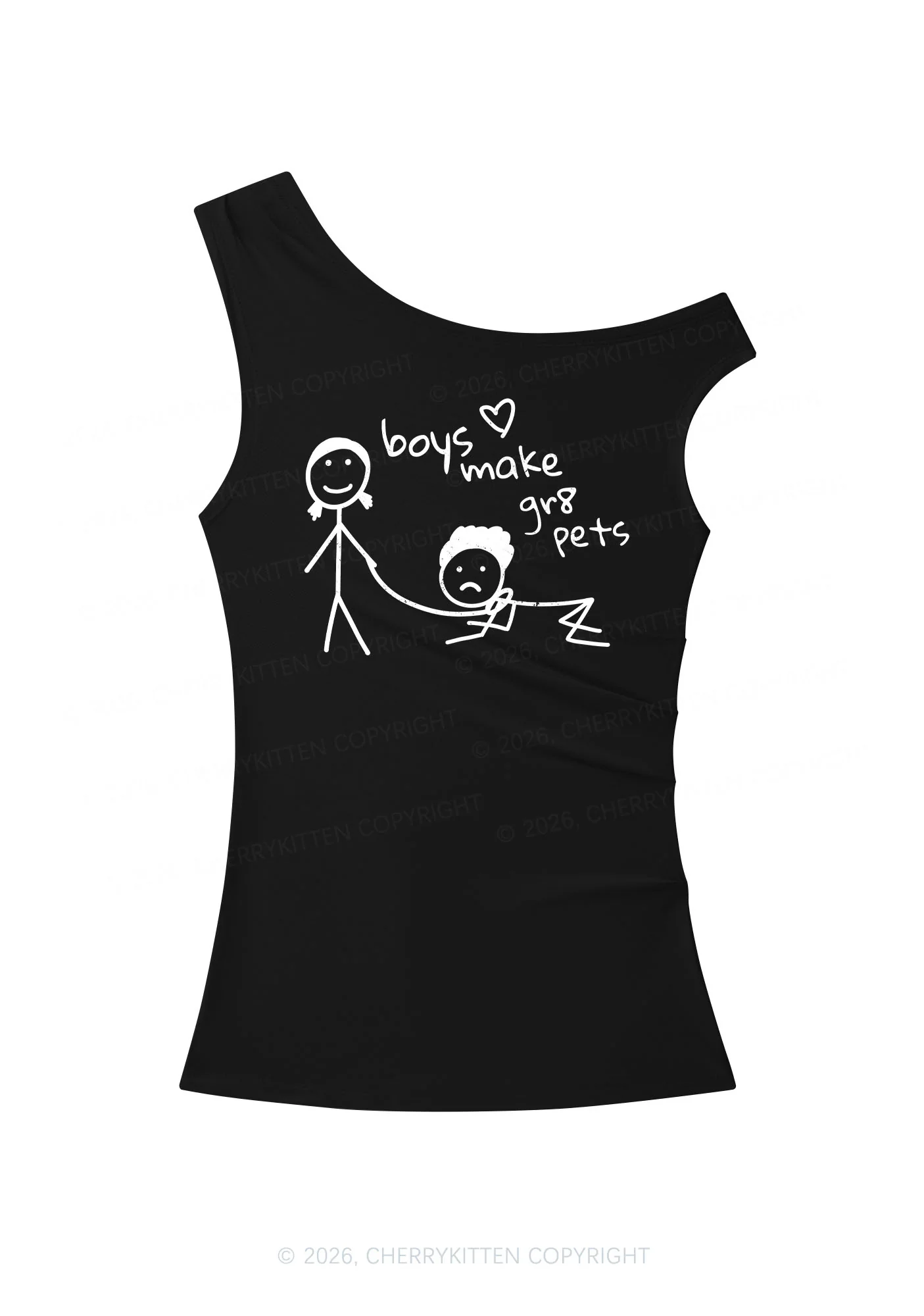 Boys Make Gr8 Pets Y2K Off Shoulder Tank Top Cherrykitten - Image 6