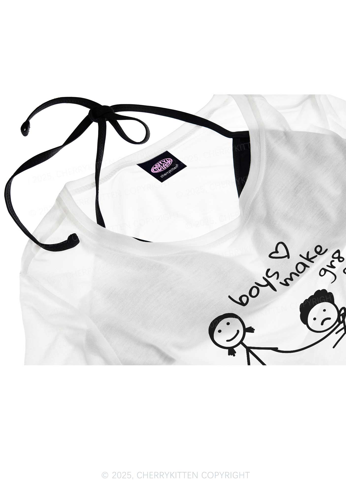 Boys Make Gr8 Pets Y2K Sheer Crop Tee Cherrykitten - Image 4
