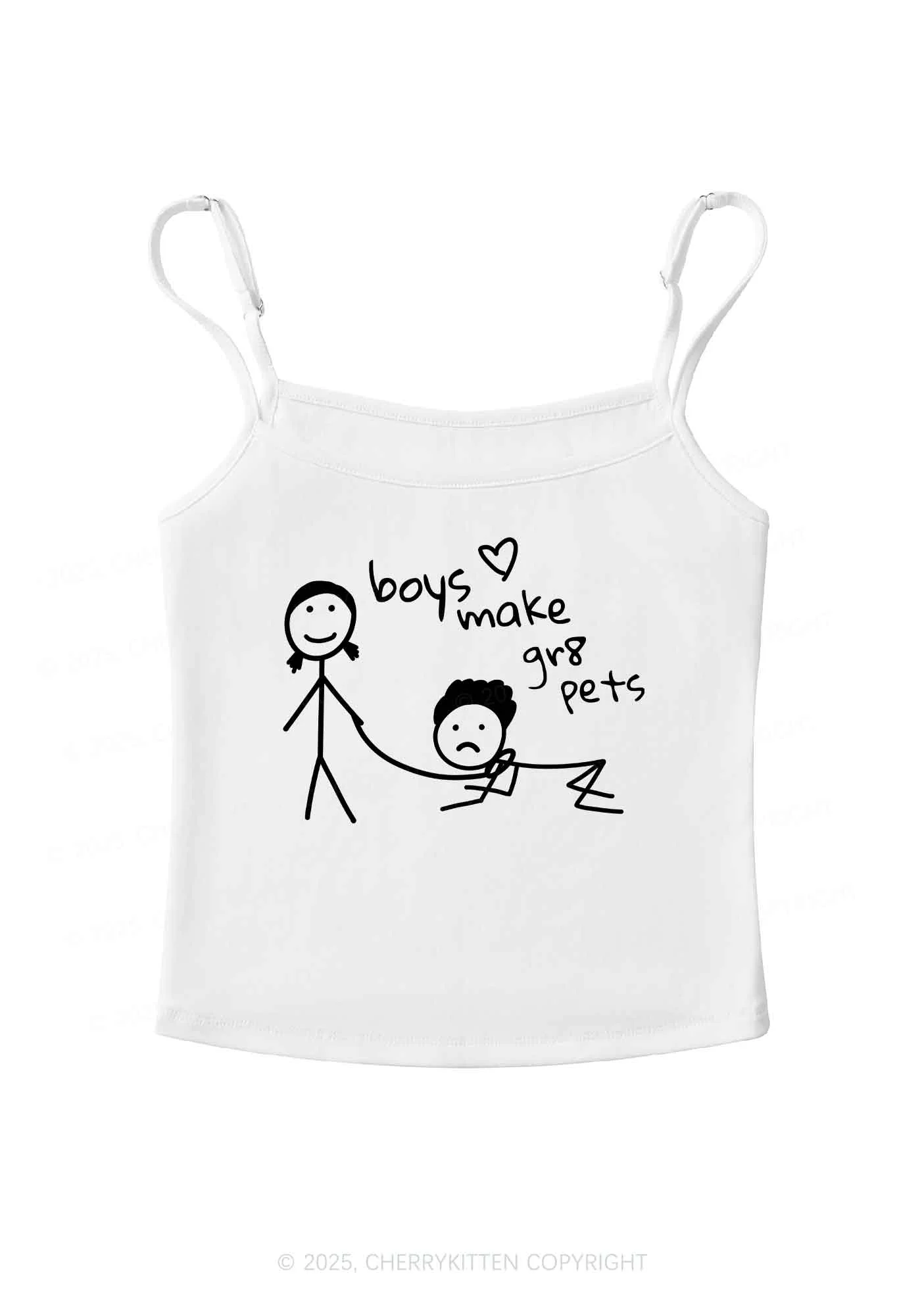 Boys Make Gr8 Pets Y2K Spaghetti Strap Cami Cherrykitten - Image 3