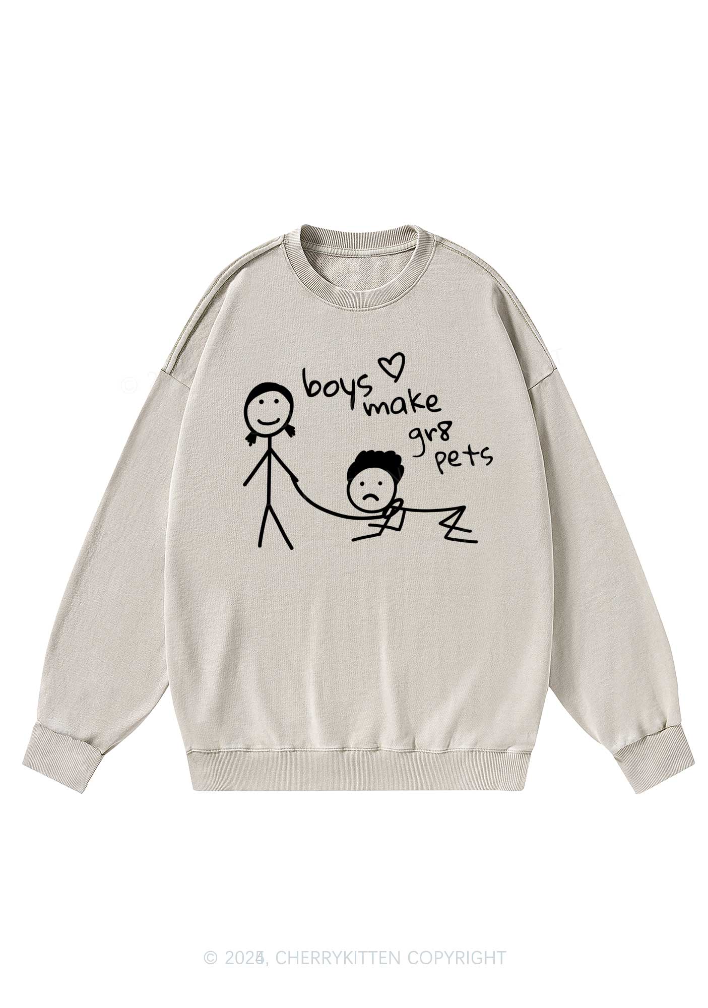 Boys Make Gr8 Pets Y2K Washed Sweatshirts Cherrykitten - Image 4