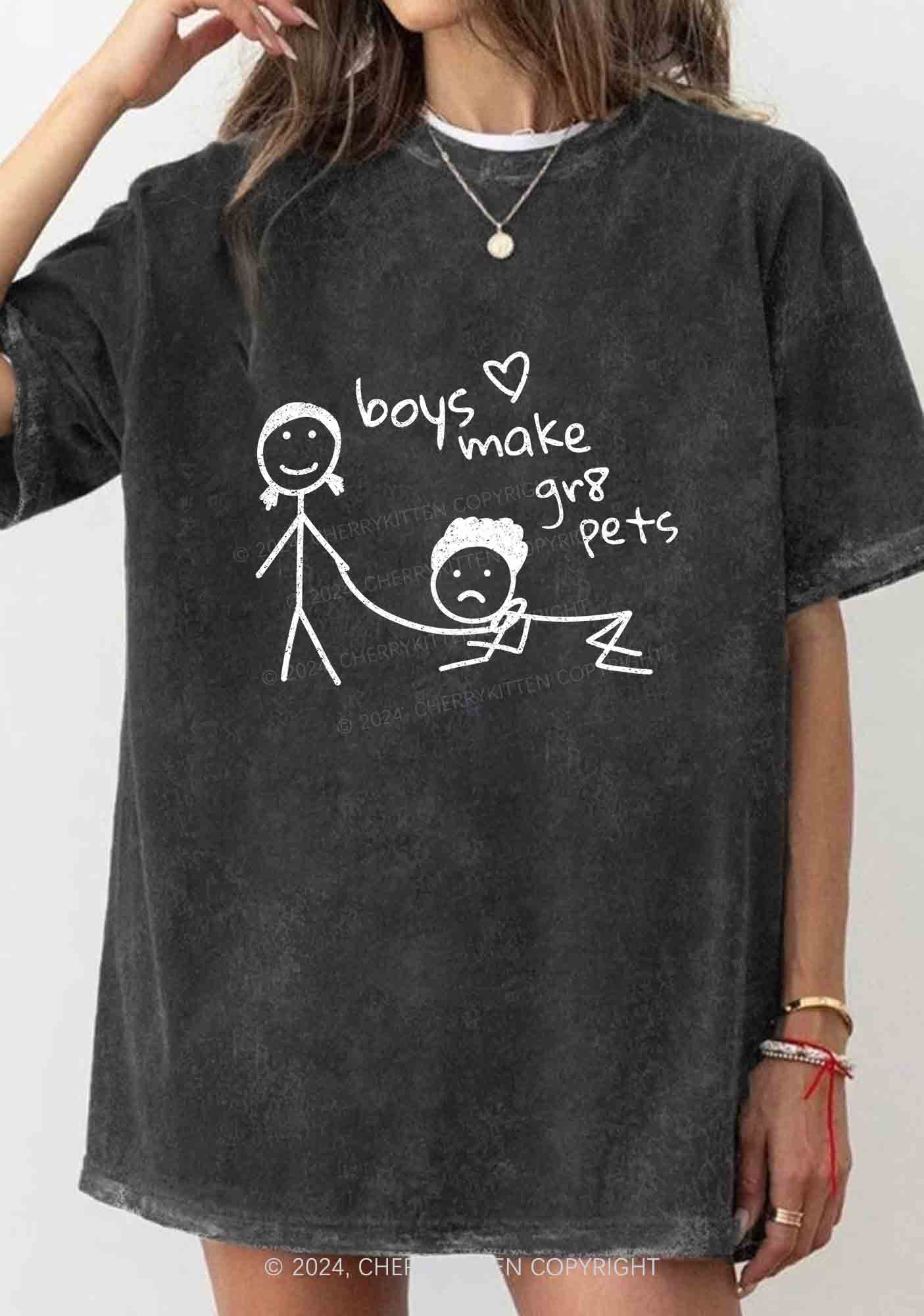 Boys Make Gr8 Pets Y2K Washed Tee Cherrykitten - Image 2